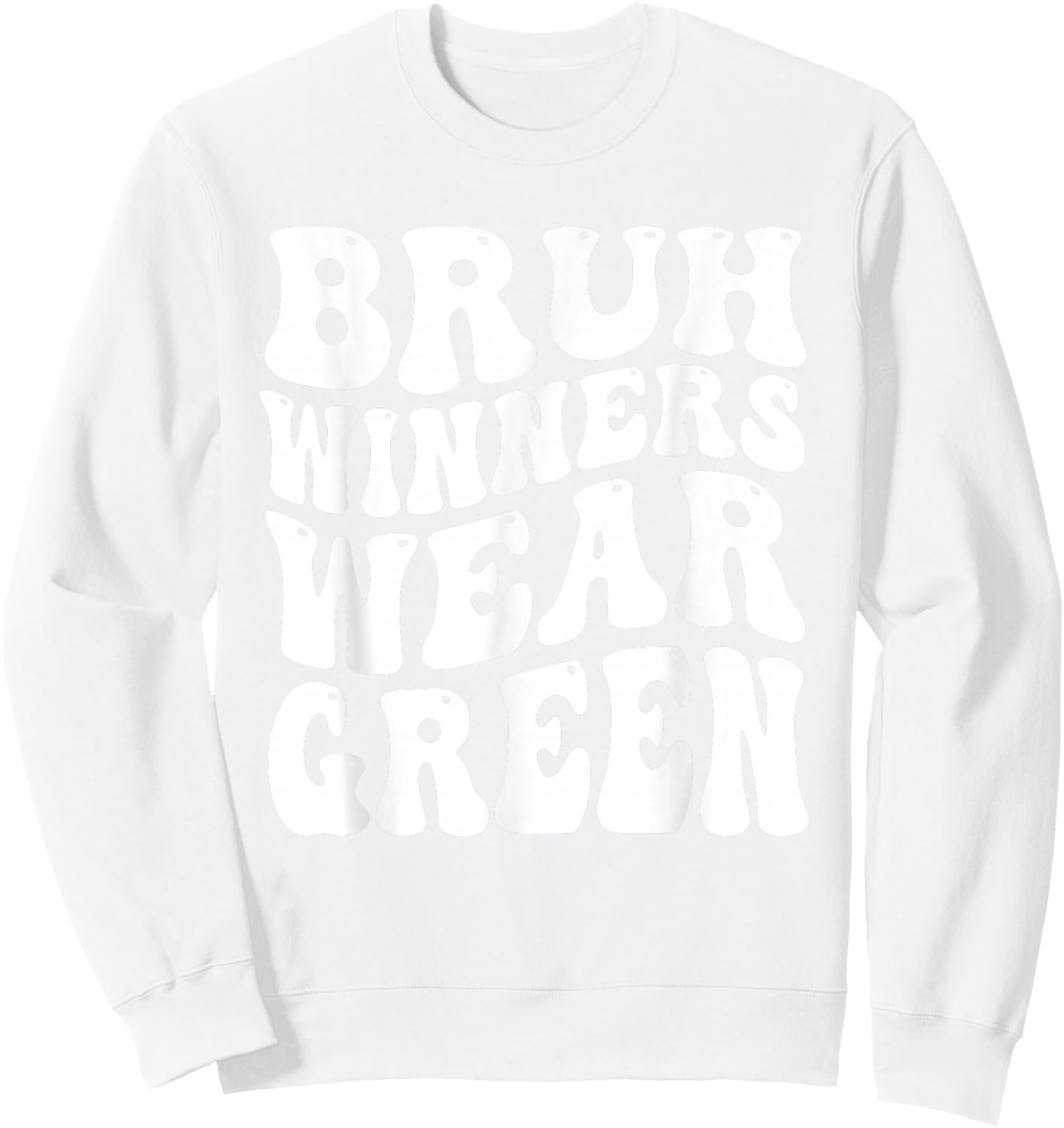 Winners Wear Green Spirit Week Team Game Sports Day Groovy Sweatshirt - Sweatshirt | White