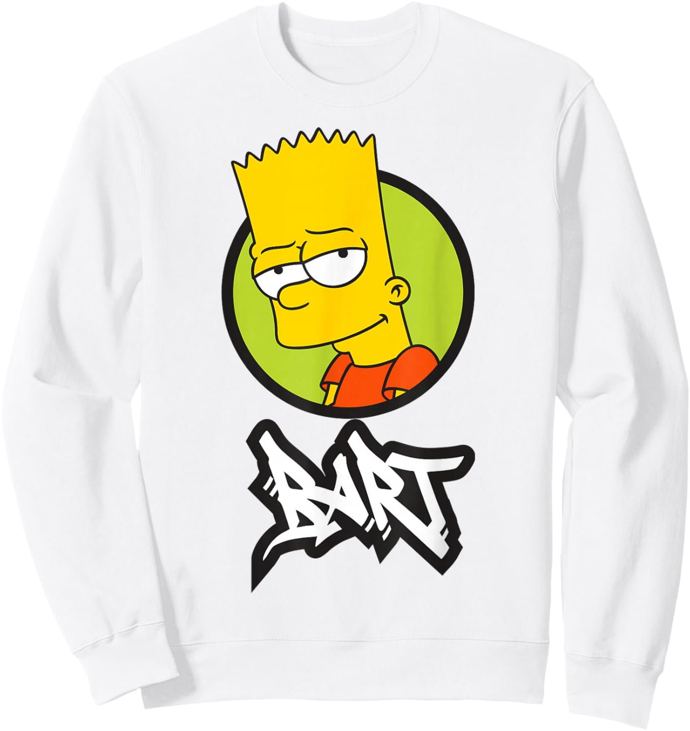 The Simpsons Bart Graffiti Logo Smirking Portrait Sweatshirt - Sweatshirt | White