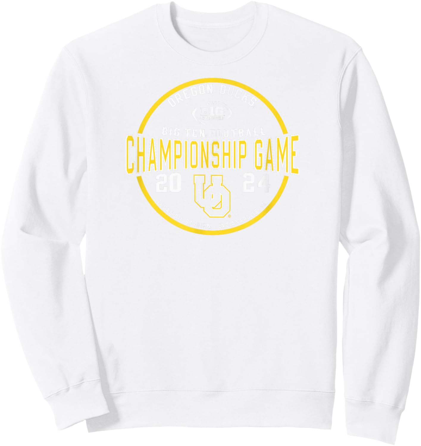 Oregon Ducks Big Ten Championship 2024 Football Game Green Sweatshirt - Sweatshirt | White