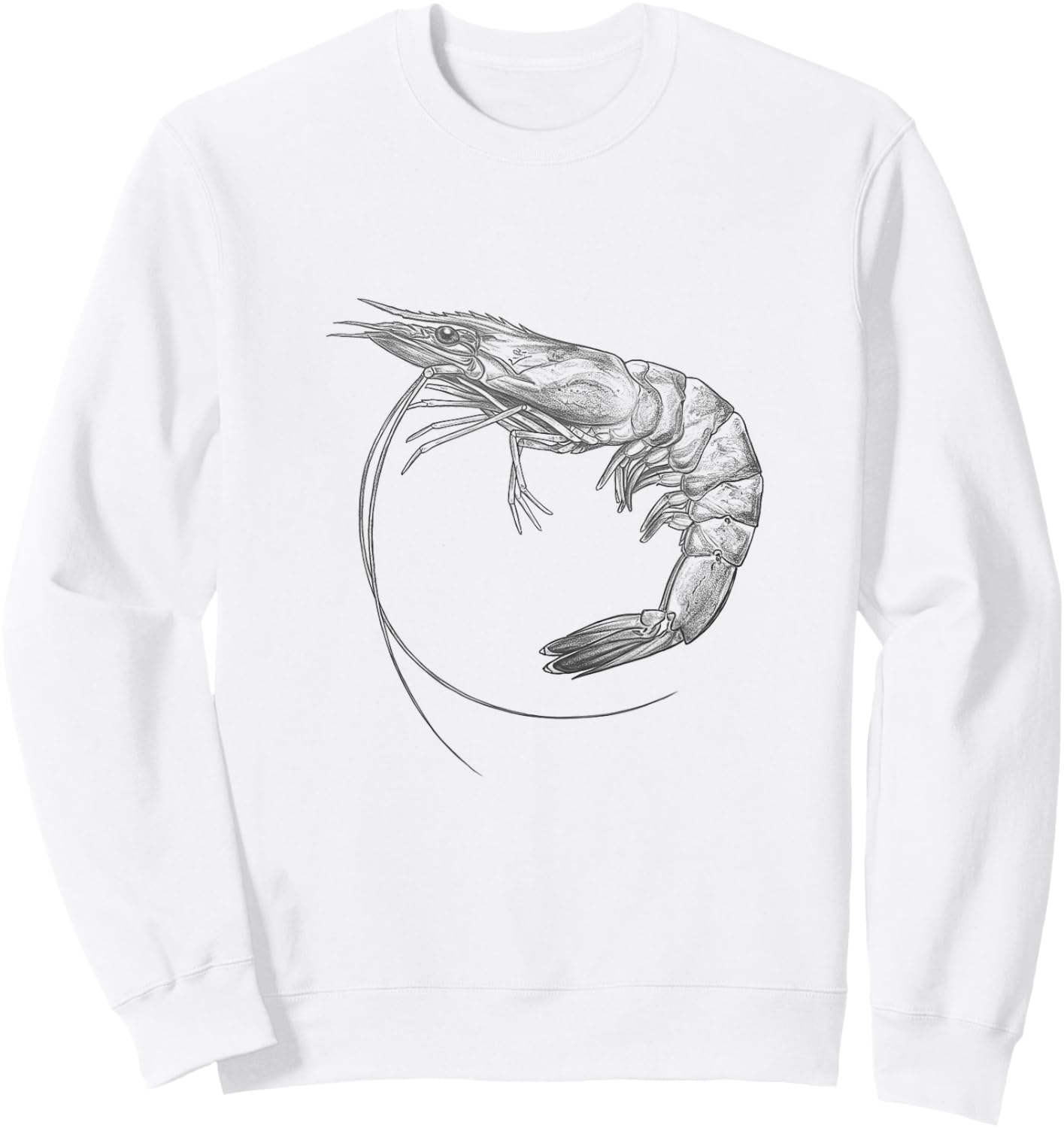 Vintage Shrimp Drawing Art Design Sweatshirt - Sweatshirt | White