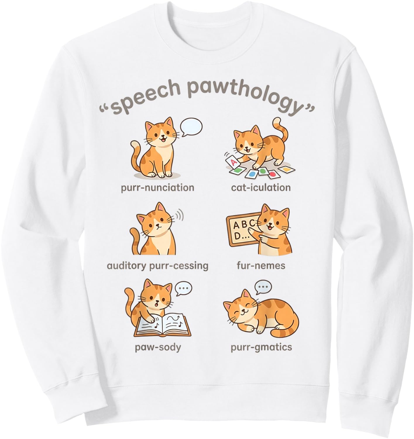 Cat Pun SLP Sweatshirt - Sweatshirt | White