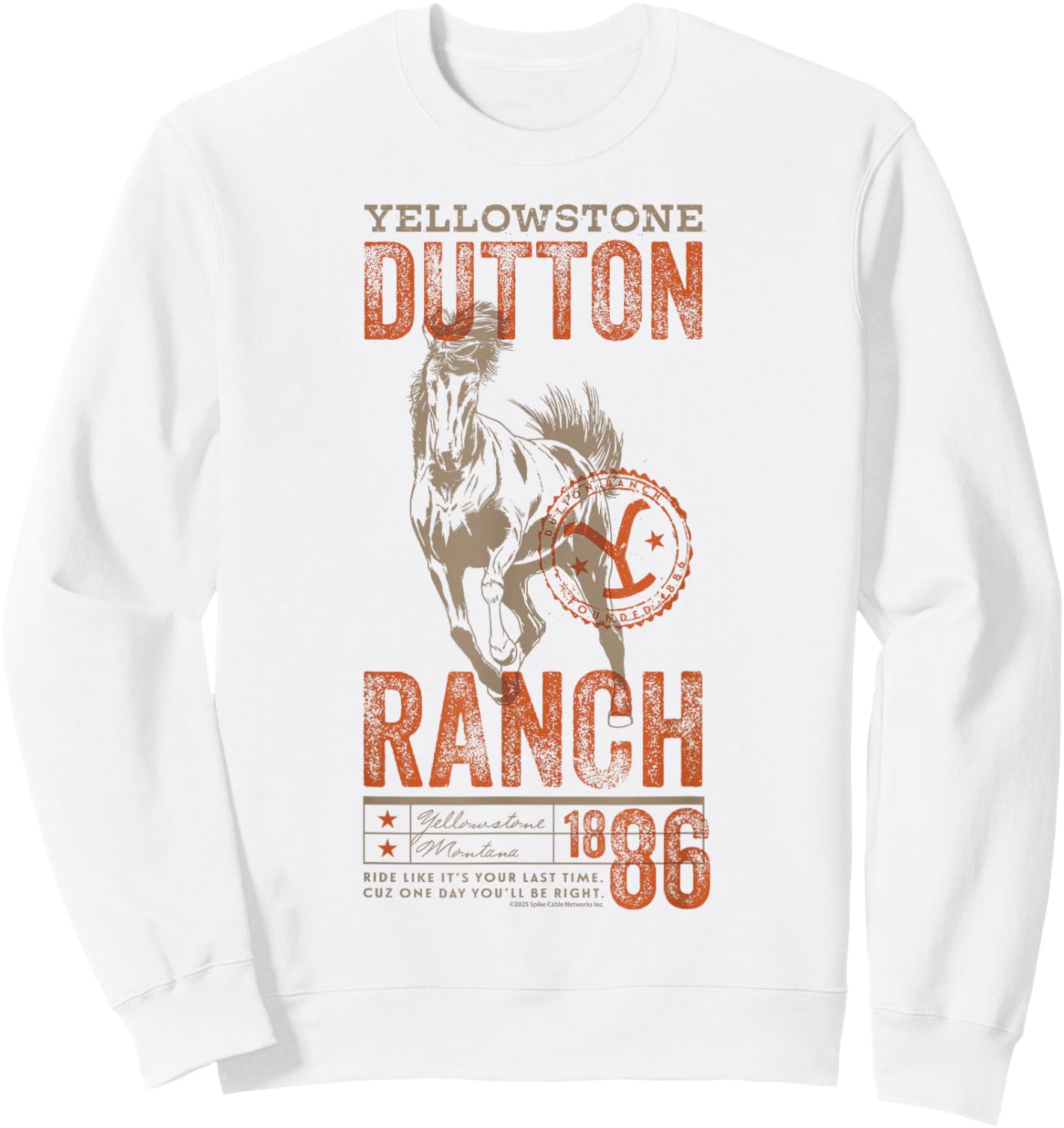 Yellowstone Dutton Ranch 1886 Horse Poster Sweatshirt - Sweatshirt | White