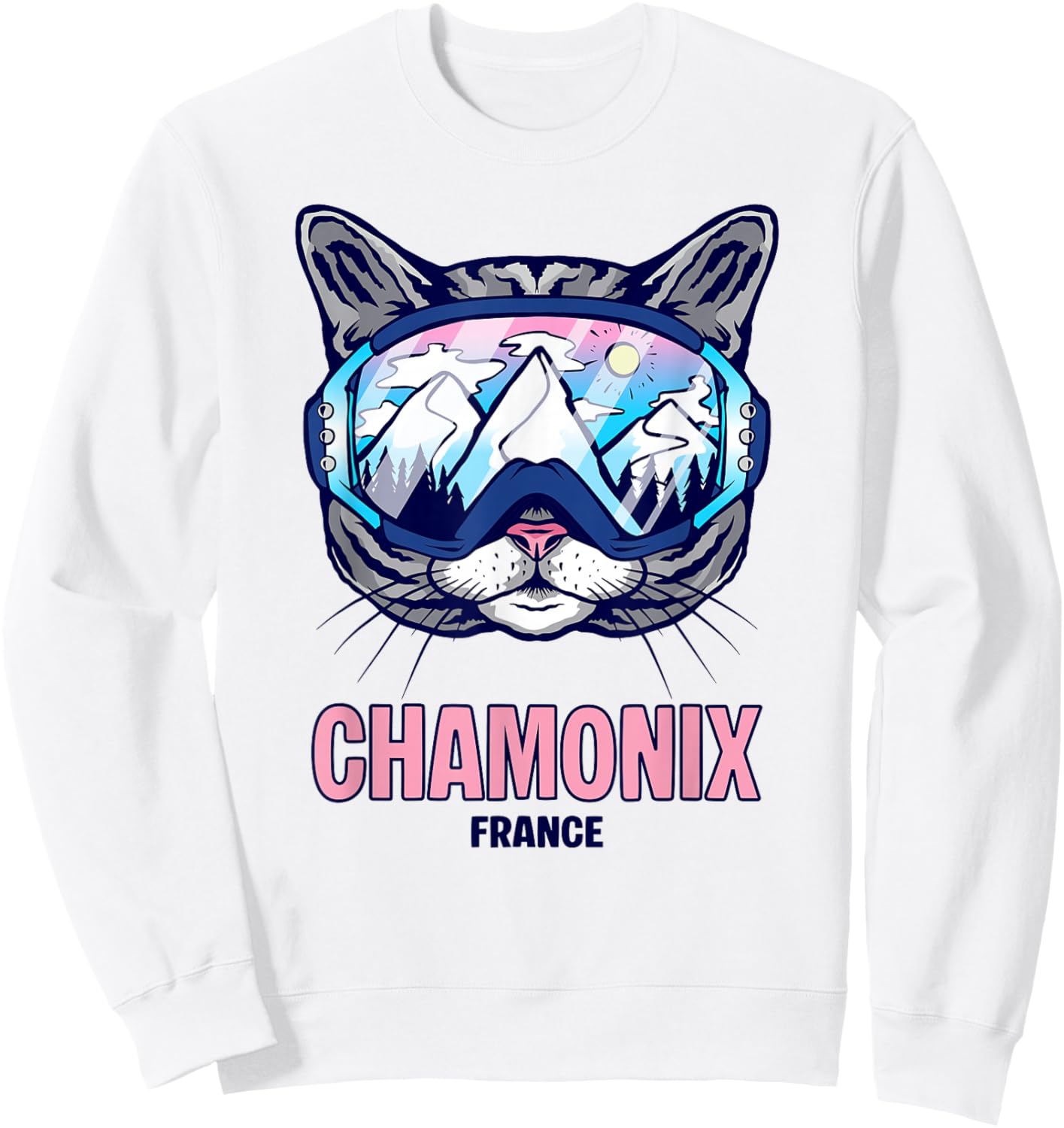 Ski Mask for Cat Mountain Panorama Chamonix Sweatshirt - Sweatshirt | White