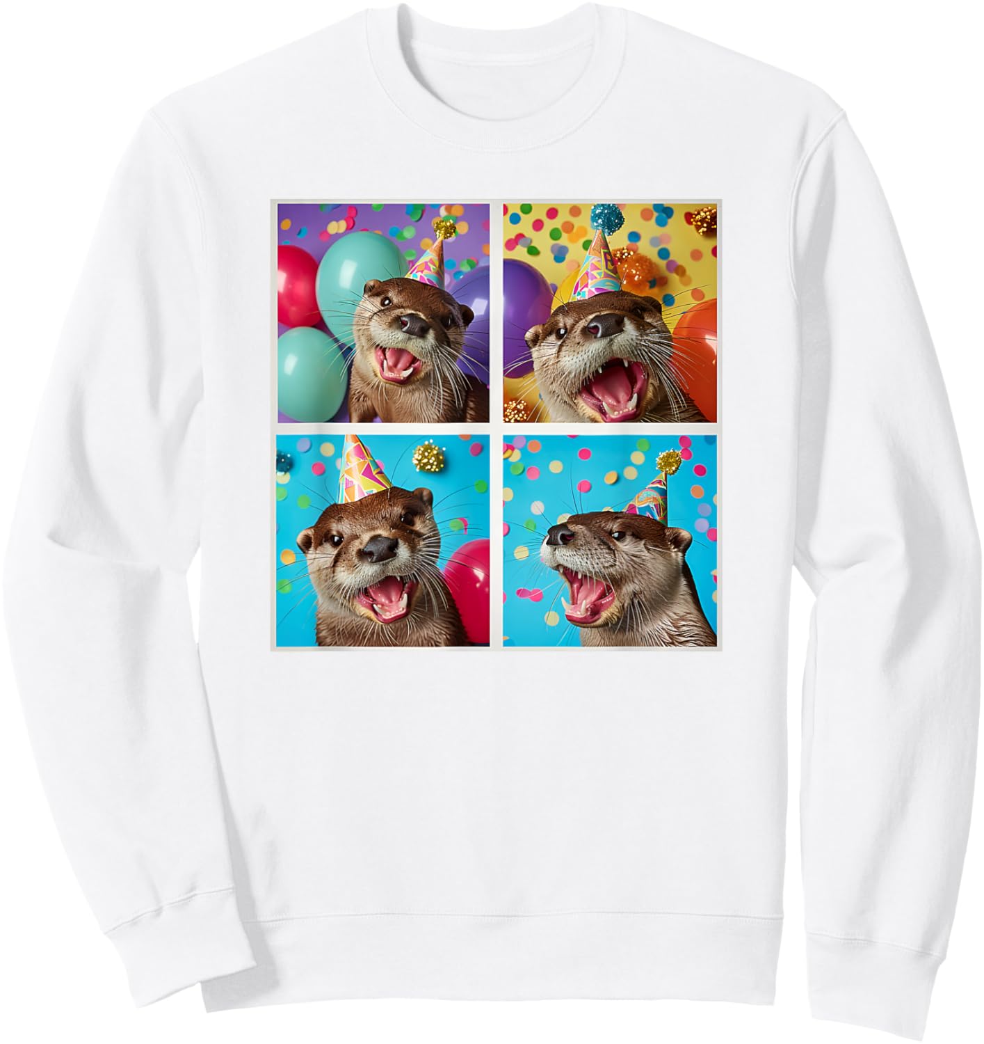 Sea Otter Lover Wildlife Animal Colorful Birthday Otter Sweatshirt - Sweatshirt | White