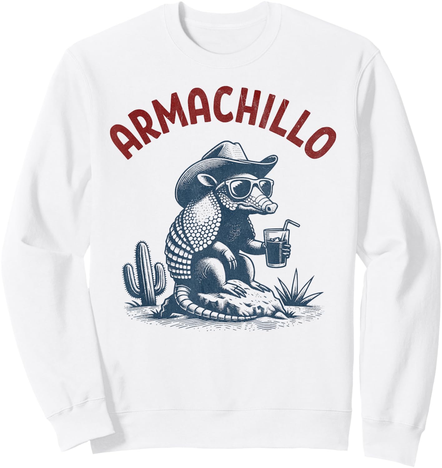 Armachillo - Funny Chilling Desert Armadillo Sweatshirt - Sweatshirt | White