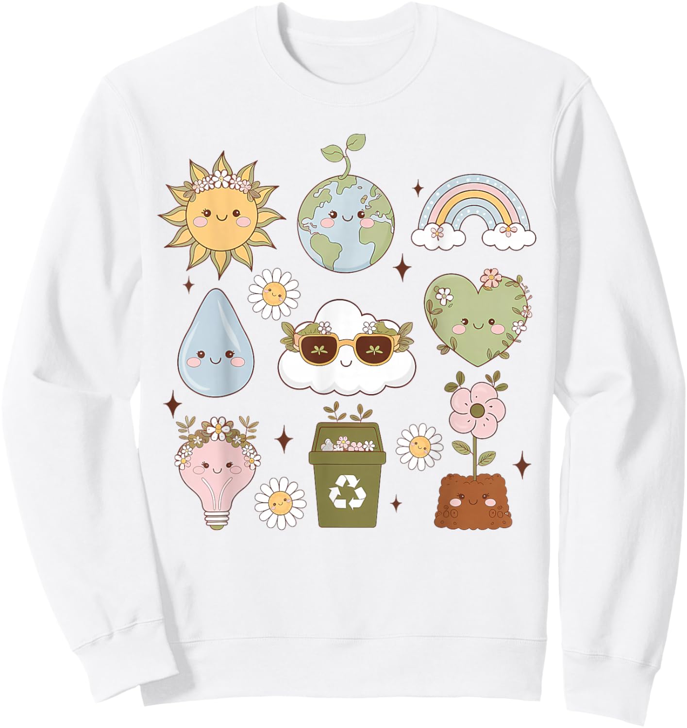 Earth day 2025 Sublimation Positive Vibes Save The Planet Sweatshirt - Sweatshirt | White