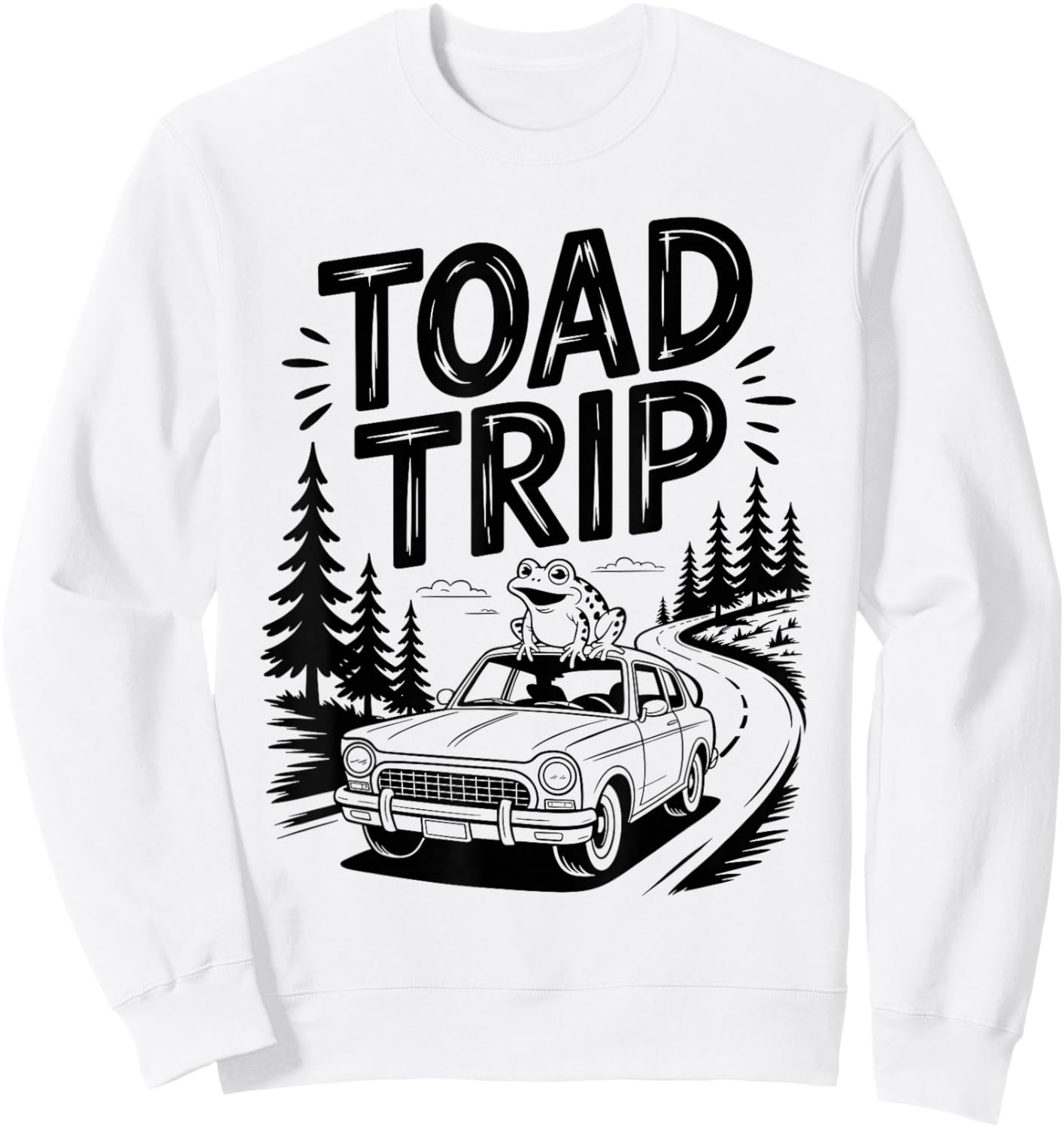 Toad Trip Funn Frog Road Trip Sweatshirt - Sweatshirt | White