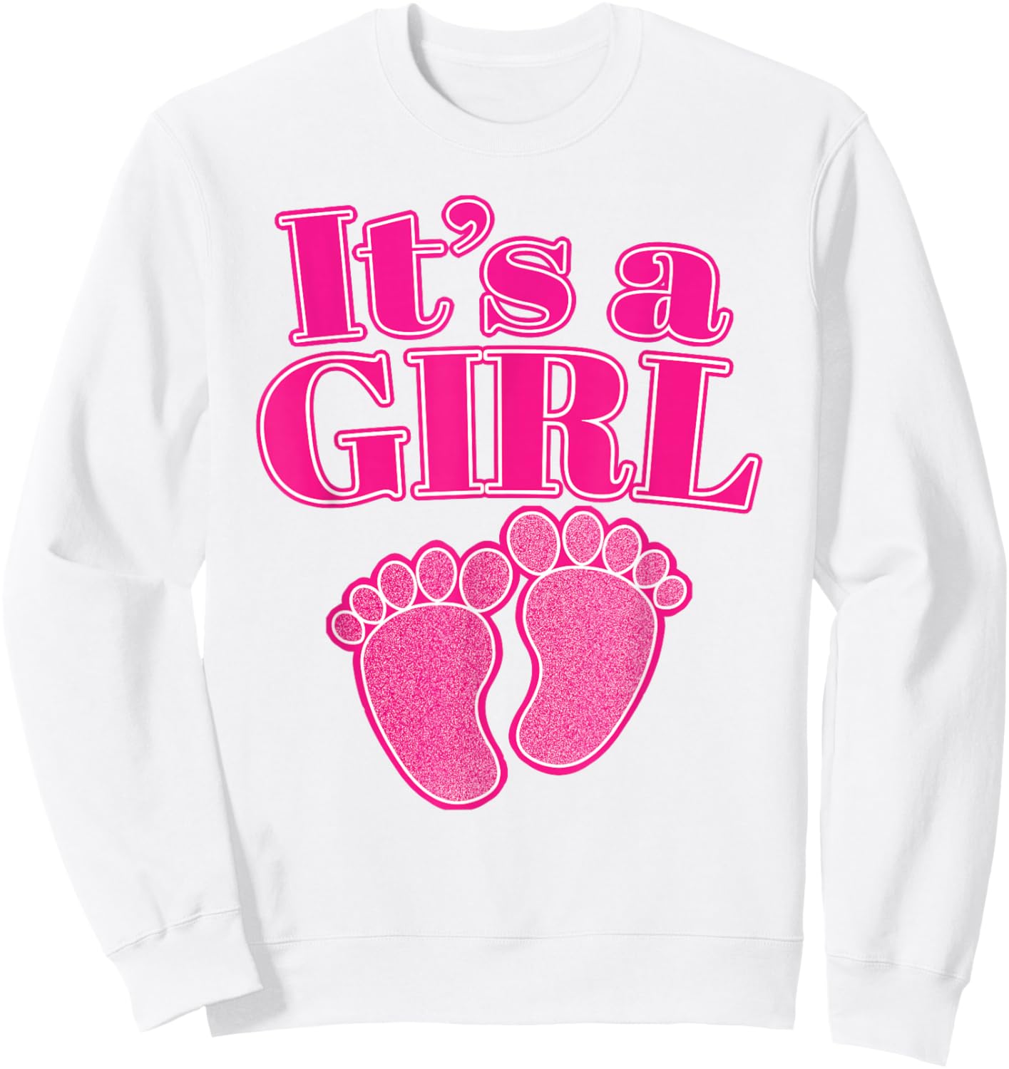 It's a GIRL Gender Reveal Party Pink Pregnancy Announcement Sweatshirt - Sweatshirt | White