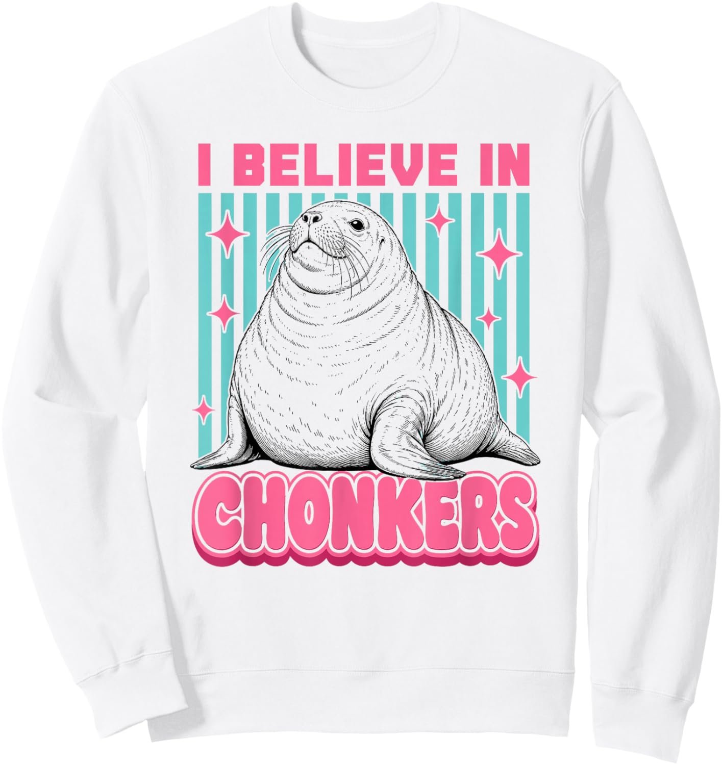 Chonkers The Sea Lion San Francisco Retro Sweatshirt - Sweatshirt | White