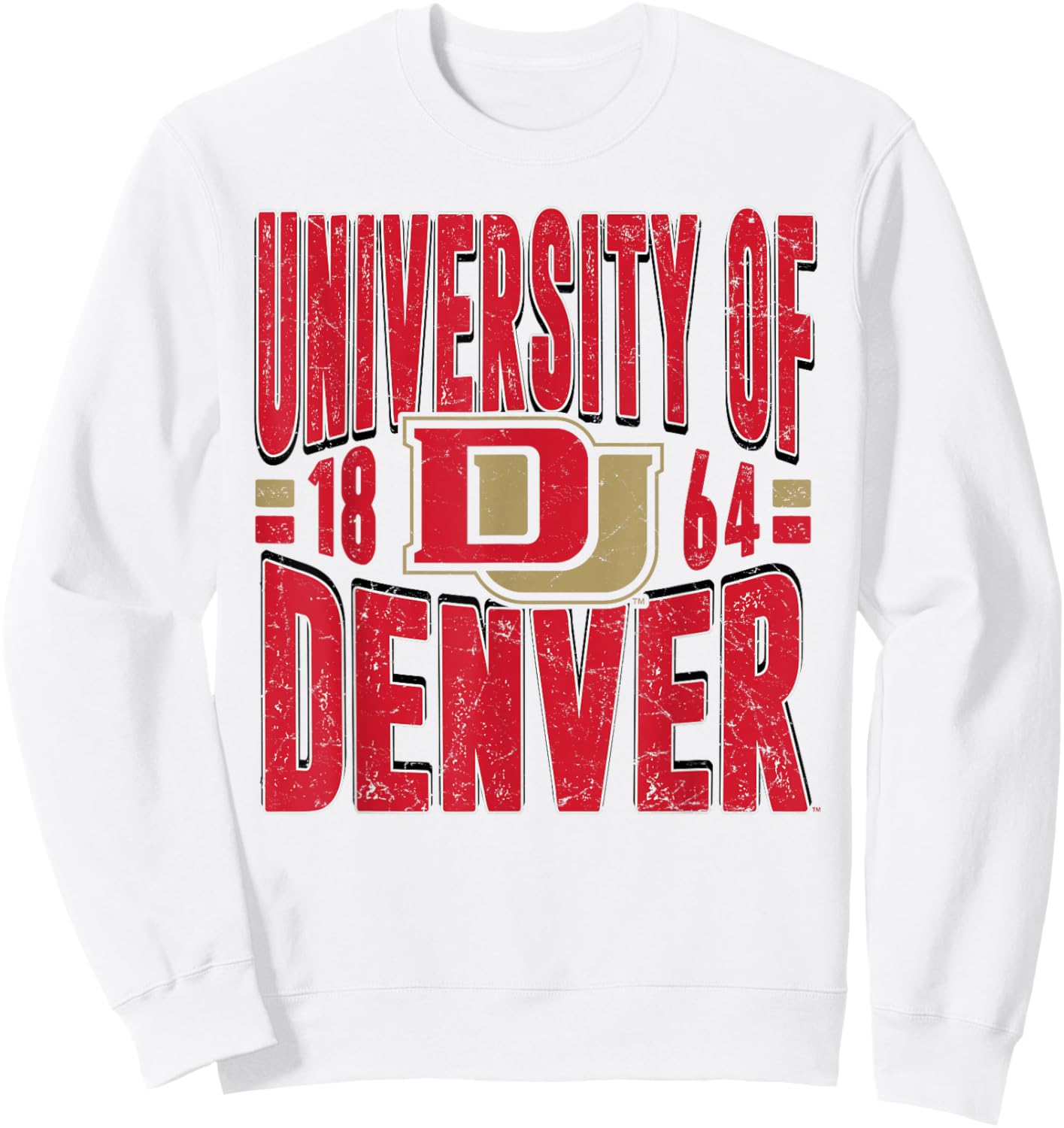 Denver Pioneers Vintage 90's Retro White Officially Licensed Sweatshirt - Sweatshirt | White