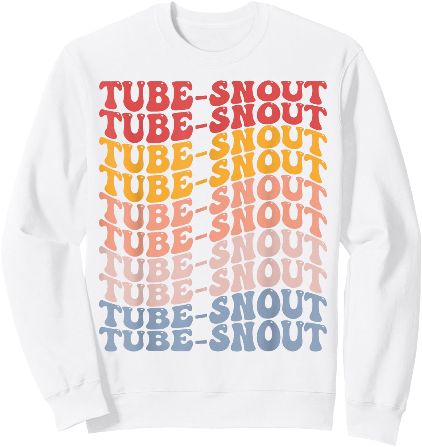 Tube-Snout Groovy Retro Fish Sweatshirt - Sweatshirt | White