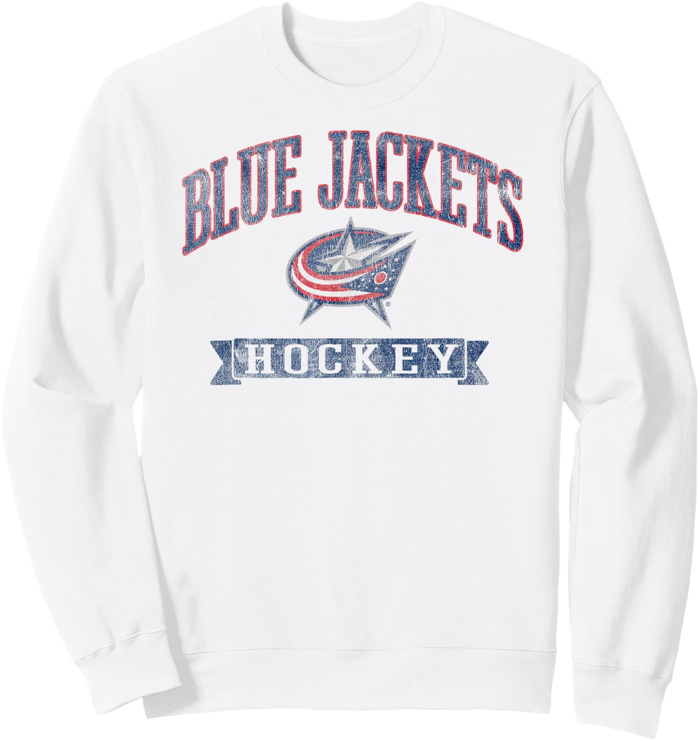 Columbus Blue Jackets Vintage Hockey Gray Licensed Sweatshirt - Sweatshirt | White