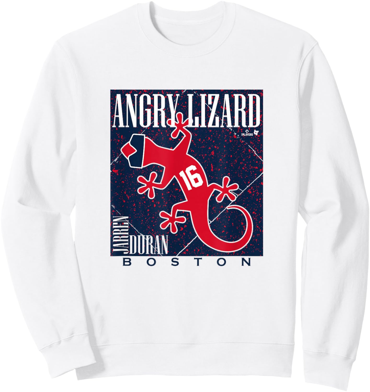 Jarren Duran - Angry Lizard - Boston Baseball Sweatshirt - Sweatshirt | White