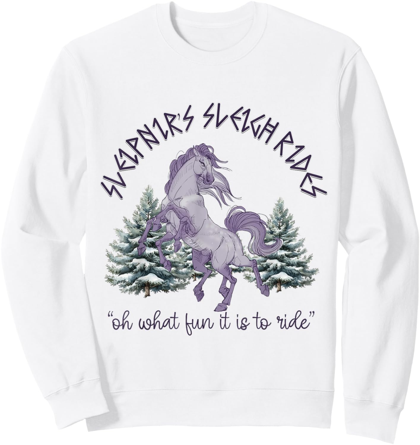 Odin Sleipnir Horse norse nordic Viking Christmas Yule Sweatshirt - Sweatshirt | White