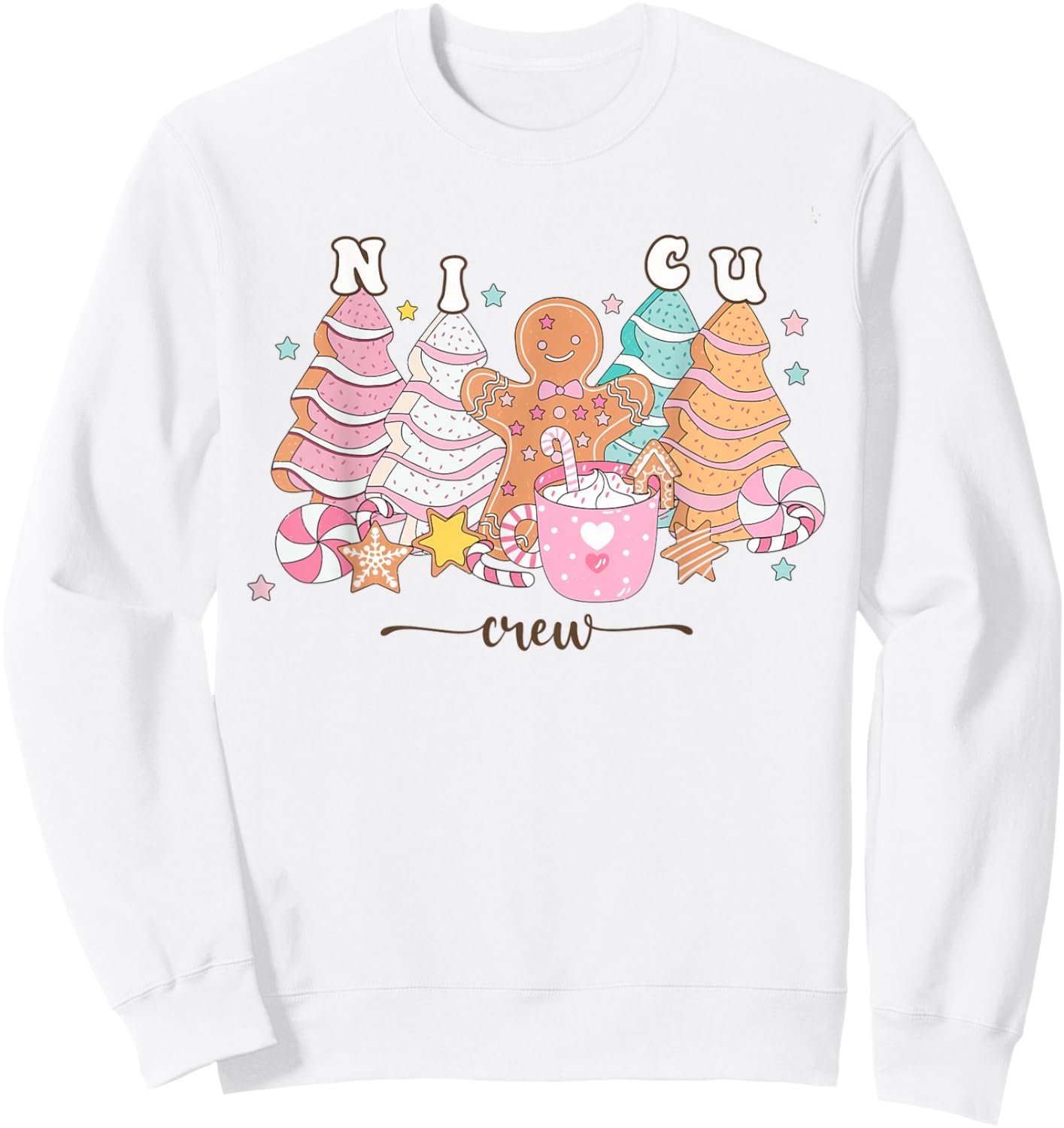 NICU Nurse Xmas Gingerbread Neonatal Intensive Care Unit Sweatshirt - Sweatshirt | White