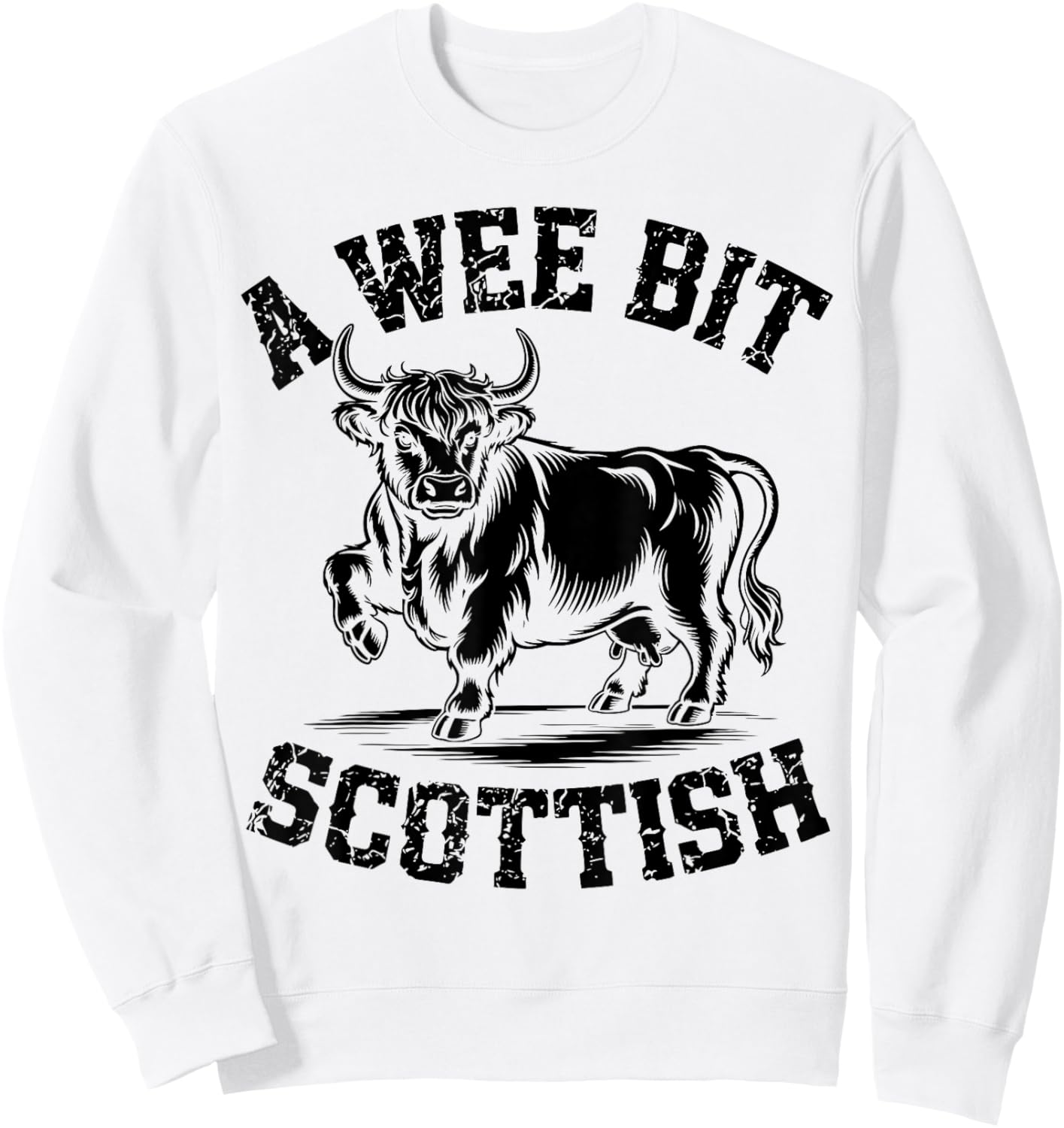 A Wee Bit Scottish Highland Cow Country Sweatshirt - Sweatshirt | White