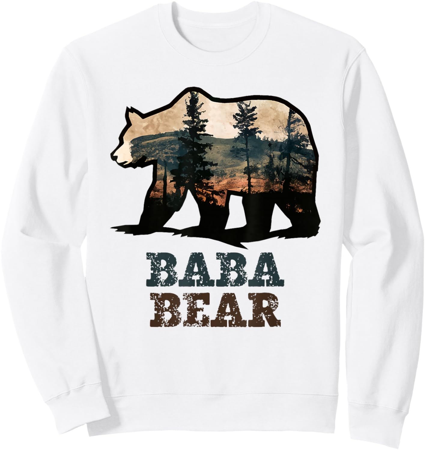 Baba Bear Vintage Retro Funny Sweatshirt - Sweatshirt | White