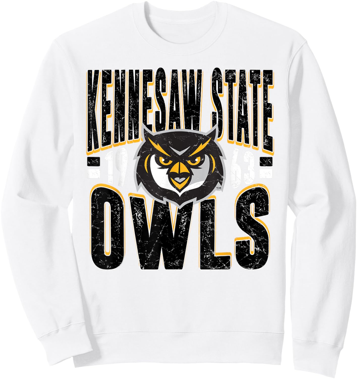 Kennesaw State Owls Vintage 90's Retro Gray Sweatshirt - Sweatshirt | White