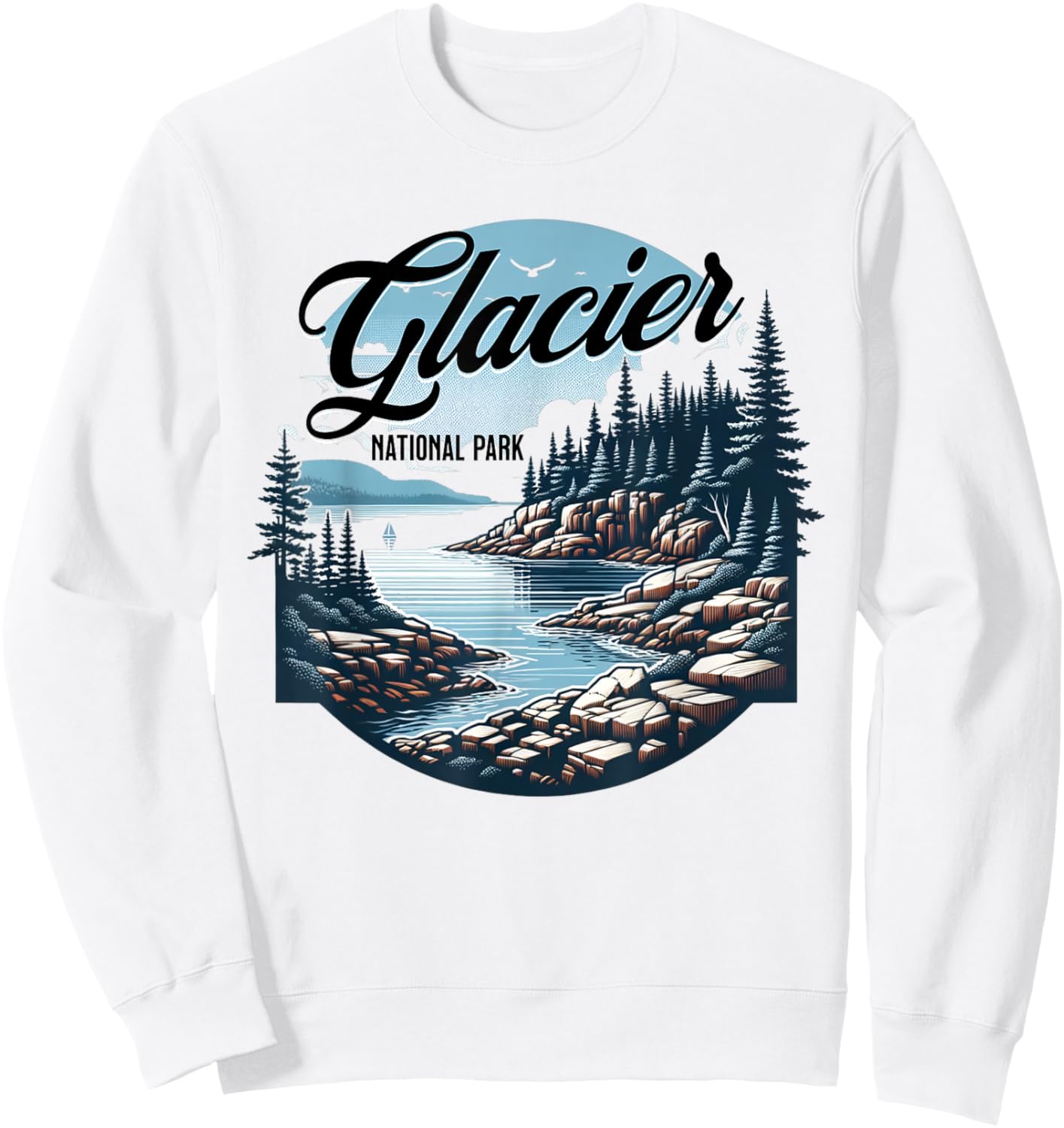 Glacier National Park Sweatshirt - Sweatshirt | White