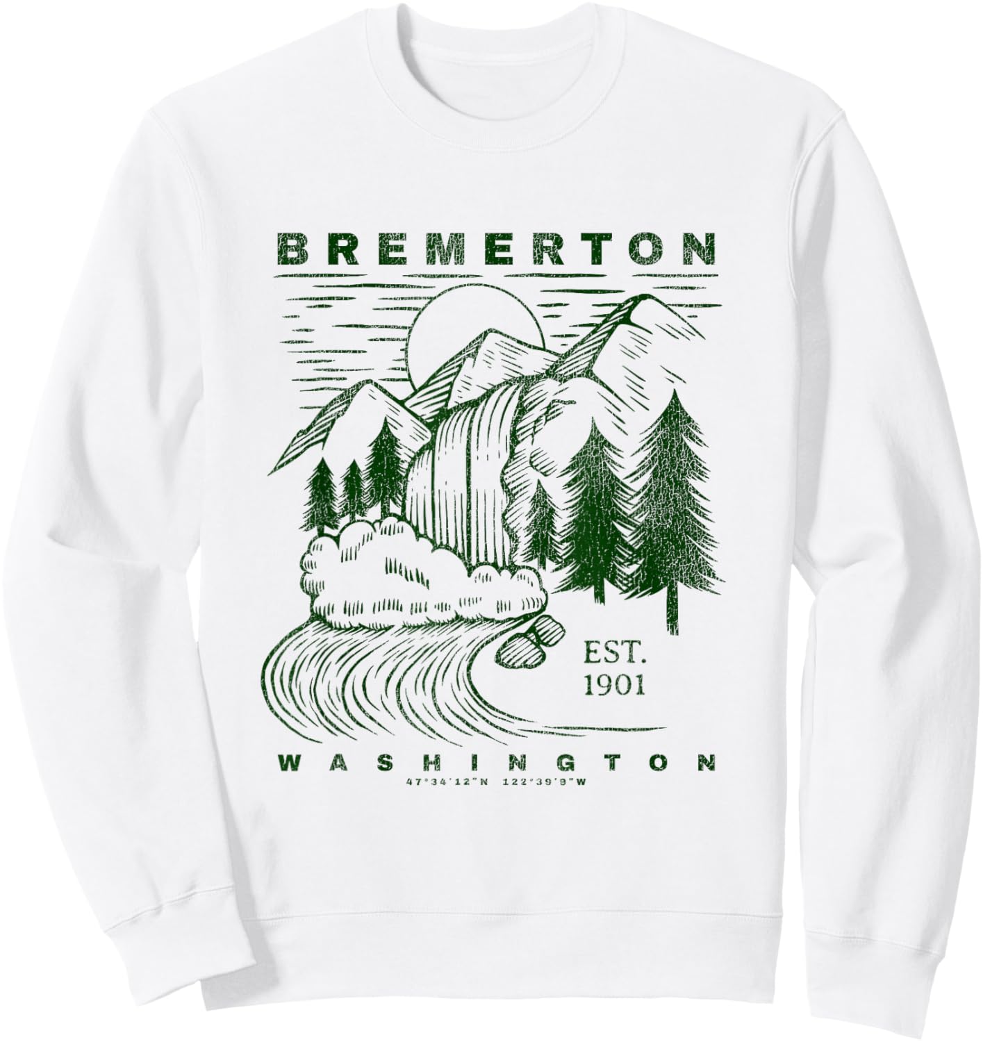 Bremerton Washington Neat Travel Souvenir Rustic Bremerton Sweatshirt - Sweatshirt | White