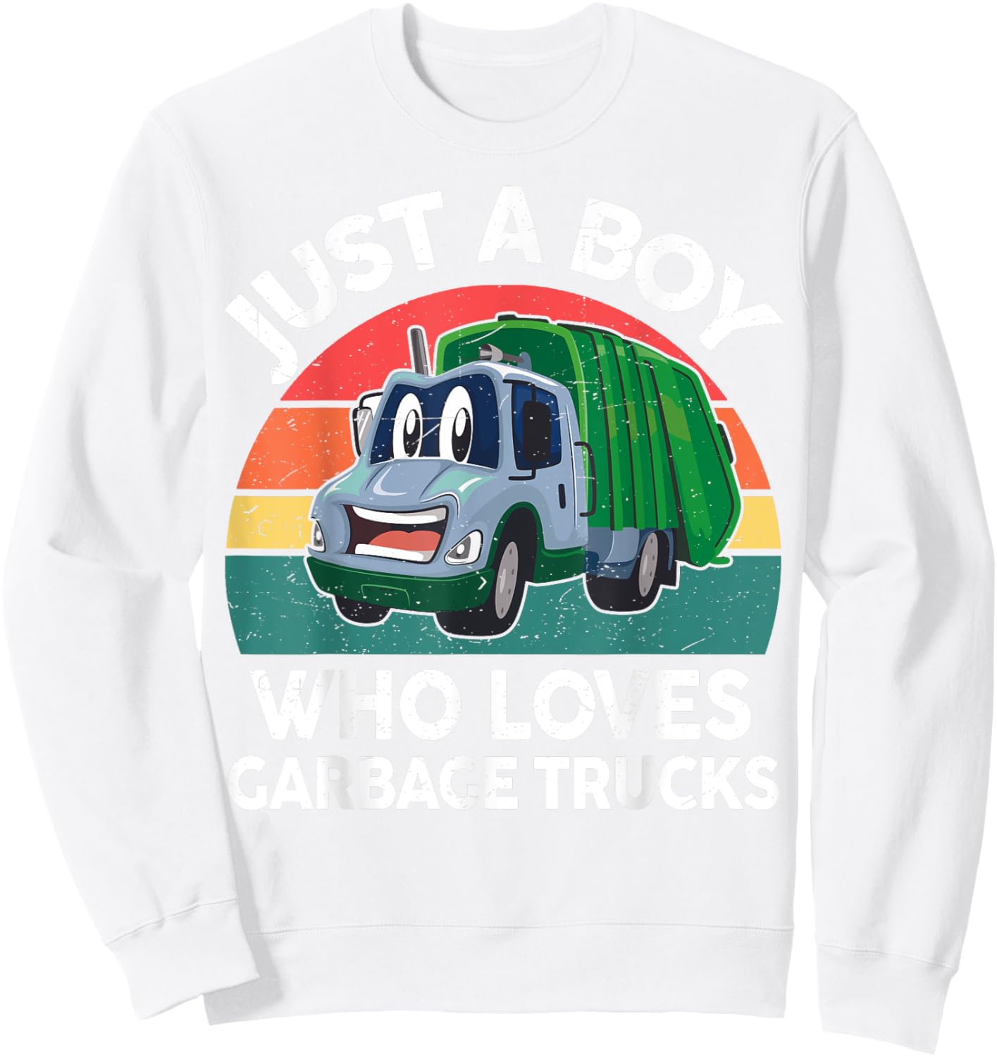 Toddler Boy Who Loves Garbage Trucks Shirt Trash Truck Kids Sweatshirt - Sweatshirt | White