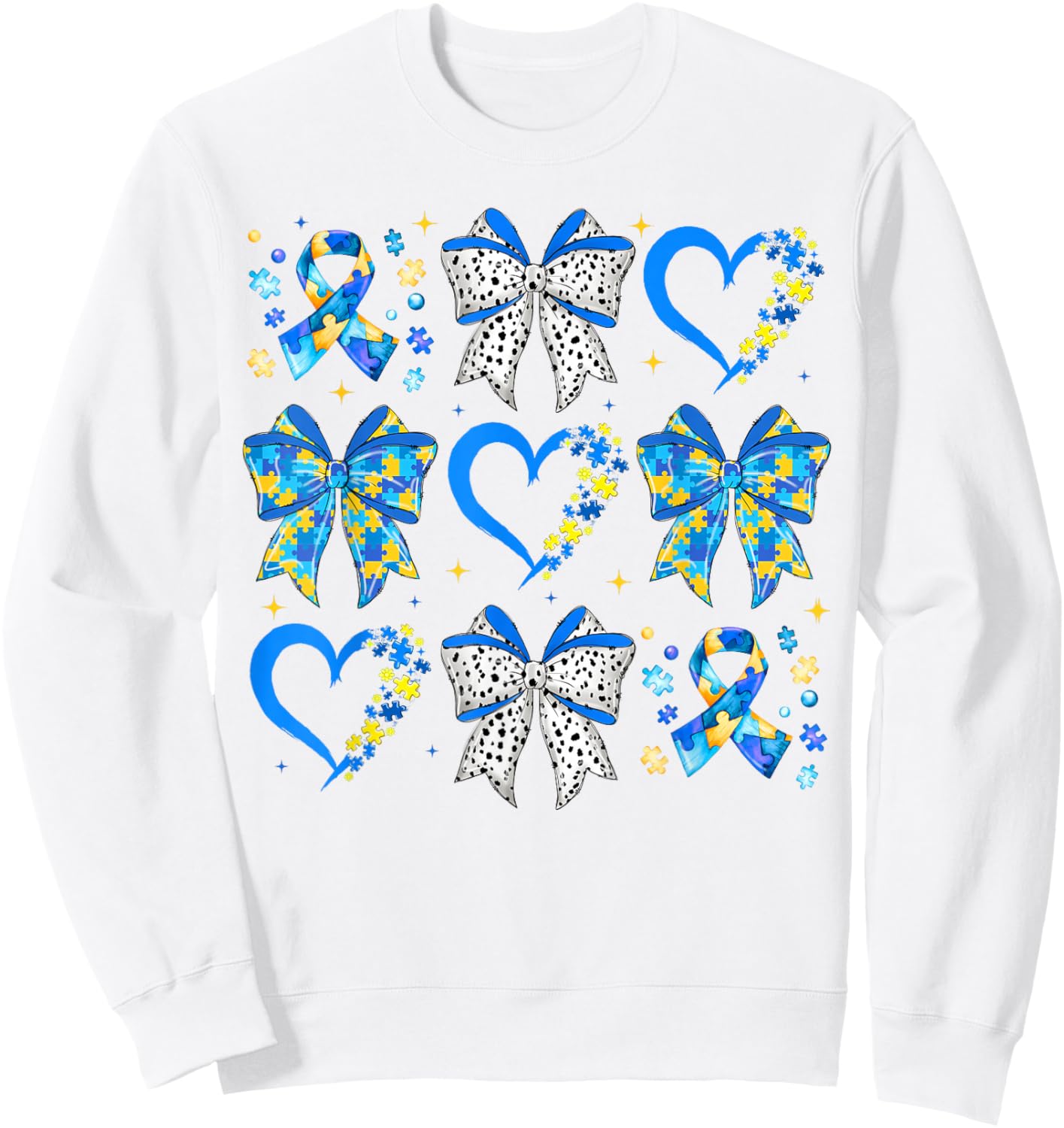 Down Syndrome Coquette Bow Support Word Down Syndrome Day Sweatshirt - Sweatshirt | White