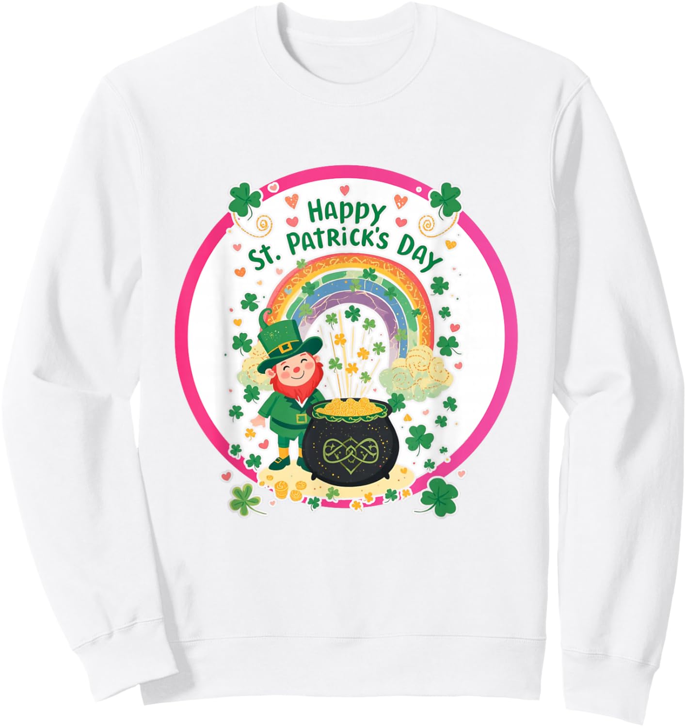 St. Patrick's Day Cute Irish Graphic Sweatshirt - Sweatshirt | White