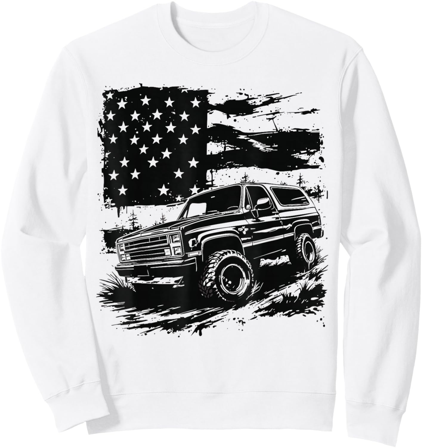 73-91 K5 Blaze Second Generation Patriotic USA Flag K5 Sweatshirt - Sweatshirt | White