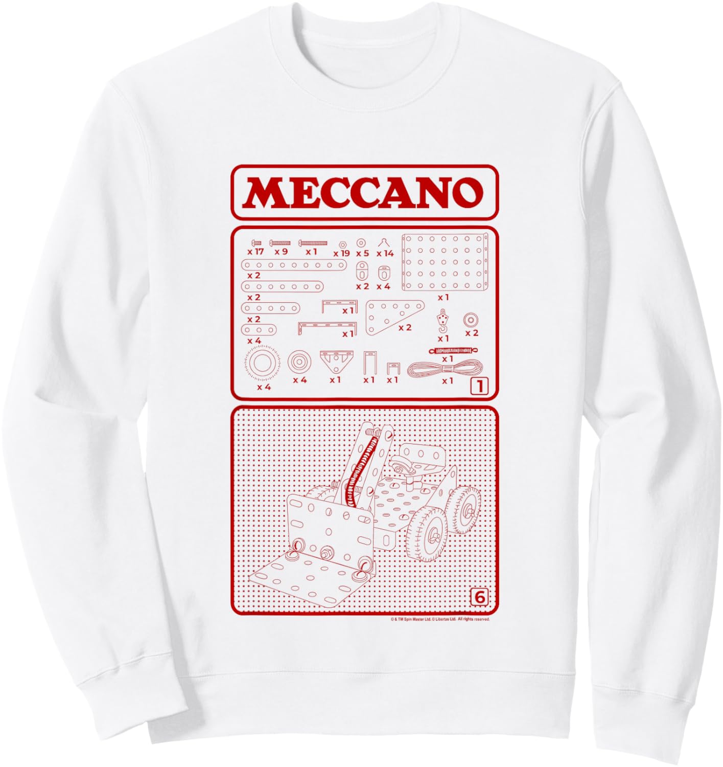 Meccano Maquette Chariots élévateurs Diagramme Rétro Sweatshirt - Sweatshirt | White