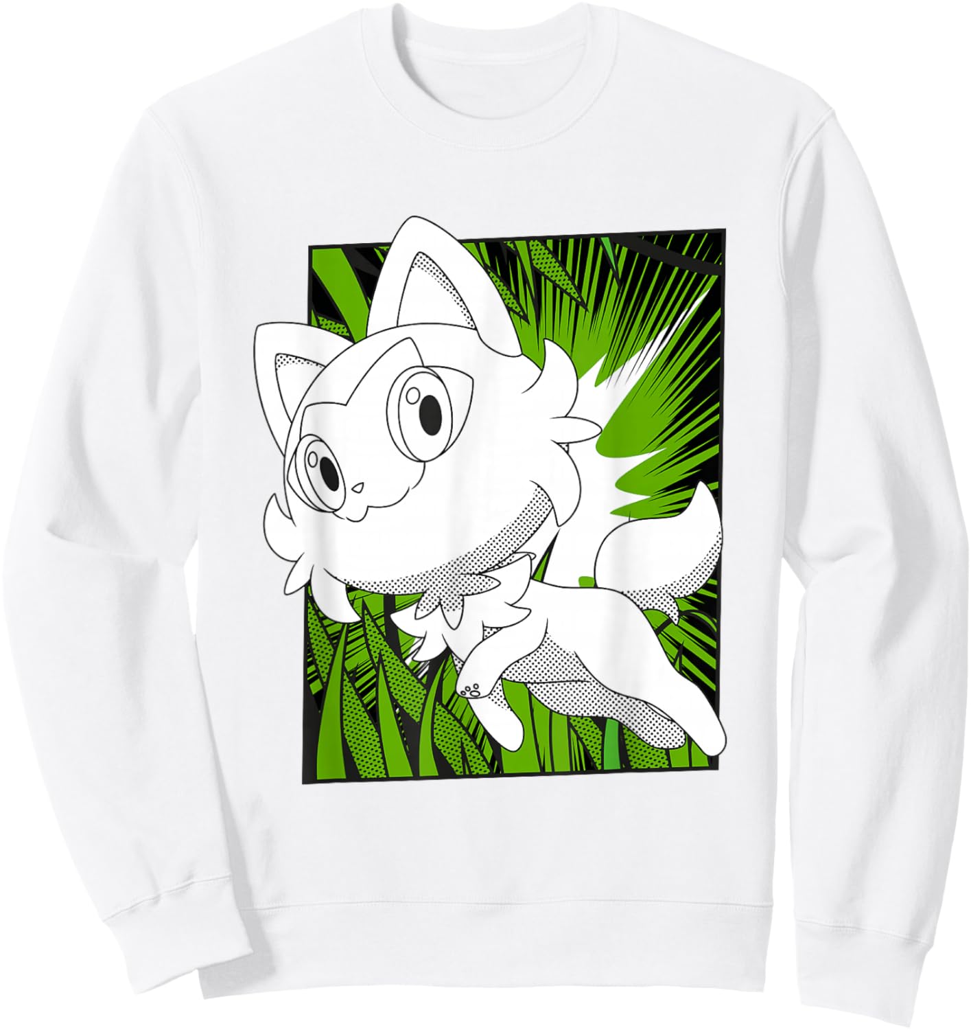 Pokémon Sprigatito In The Grass Manga Panel Sweatshirt - Sweatshirt | White