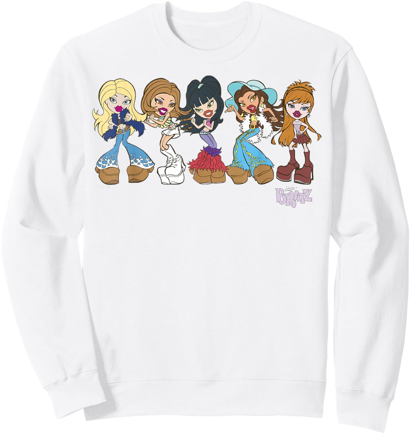 Bratz Group Shot Dancing Line Up Sweatshirt - Sweatshirt | White