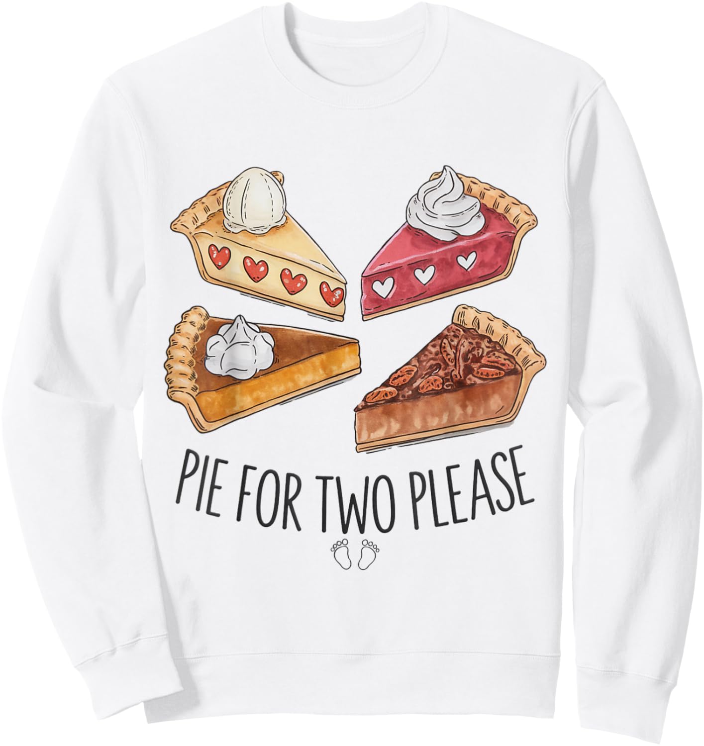 Eating Pumpkin Pie For Two Thanksgiving Pregnancy Sweatshirt - Sweatshirt | White