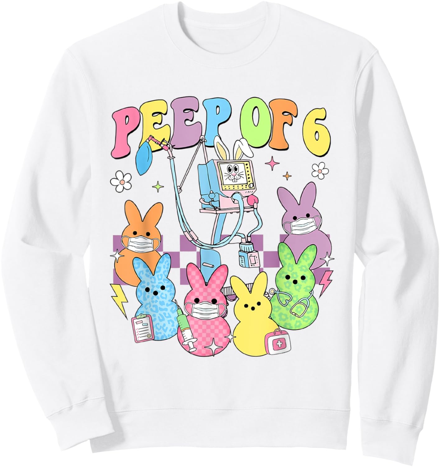 Nurse Respiratory Therapist Easter Ventilator RT RRT ICU Sweatshirt - Sweatshirt | White