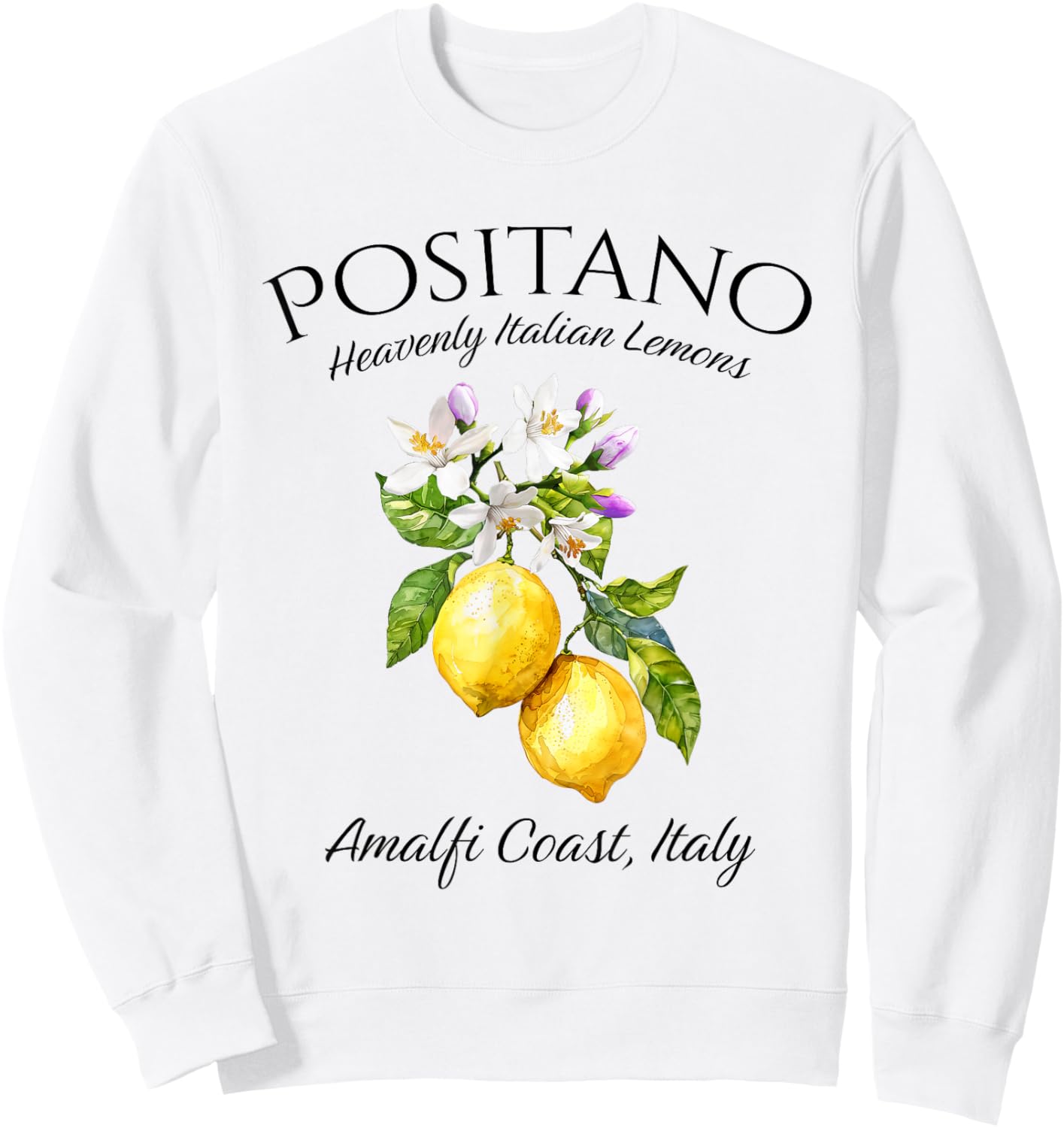 Positano Amalia Coast Italian Lemons Italy Sweatshirt - Sweatshirt | White