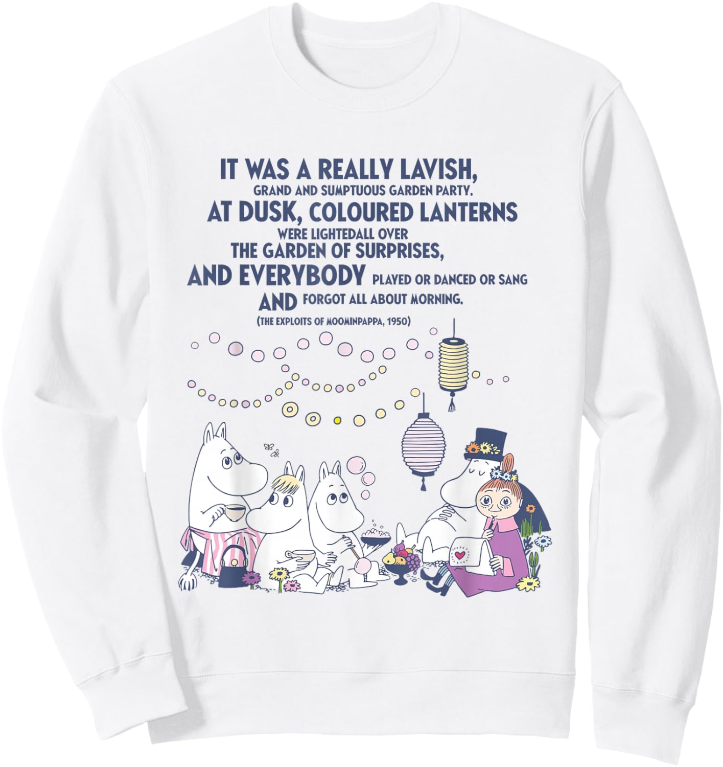 Moomin Really Lavish The Exploits of Moominpappa Quote Sweatshirt - Sweatshirt | White