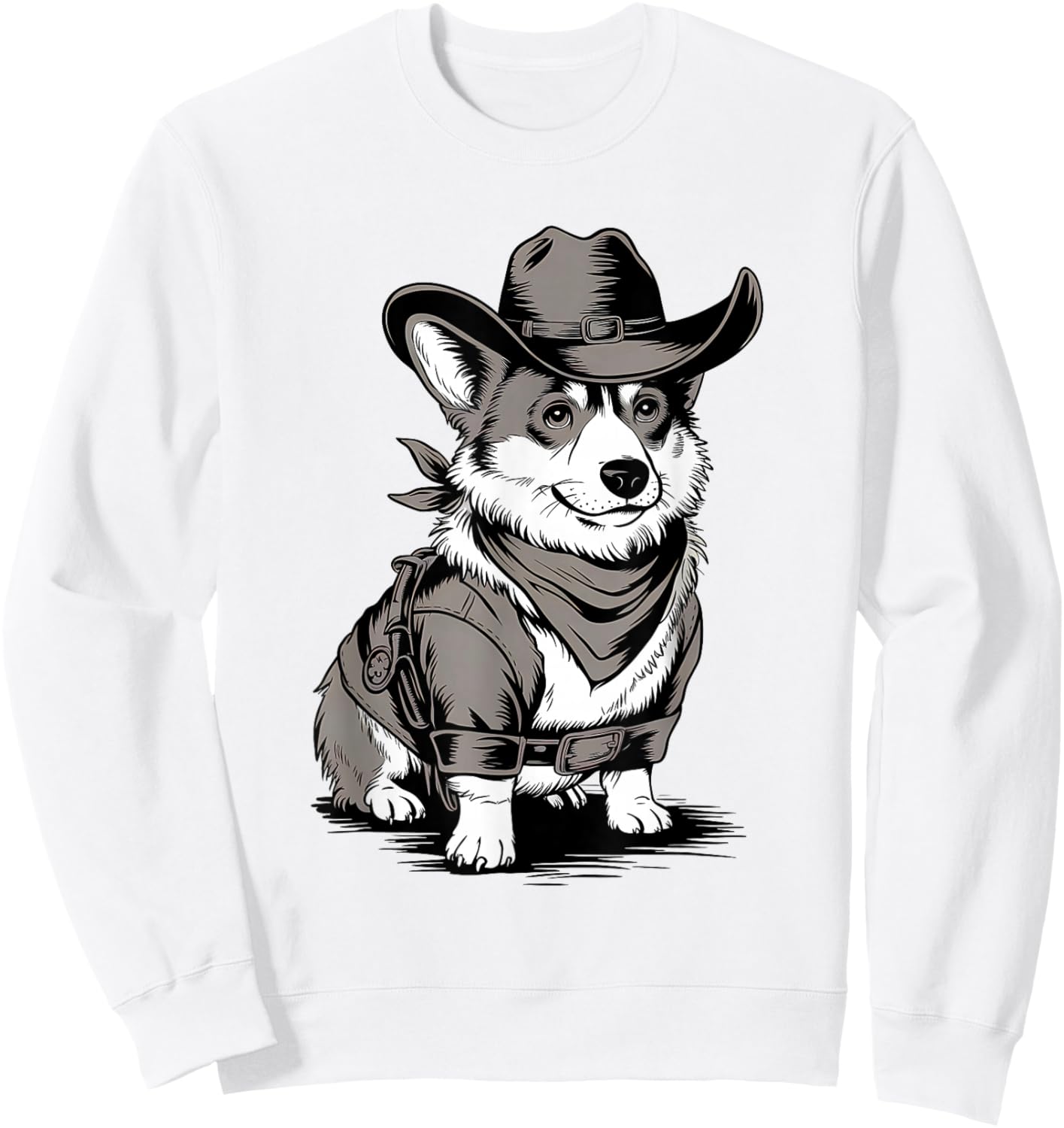Funny Corgi Cowboy Western Corgi Lover Country Corgi Sweatshirt - Sweatshirt | White