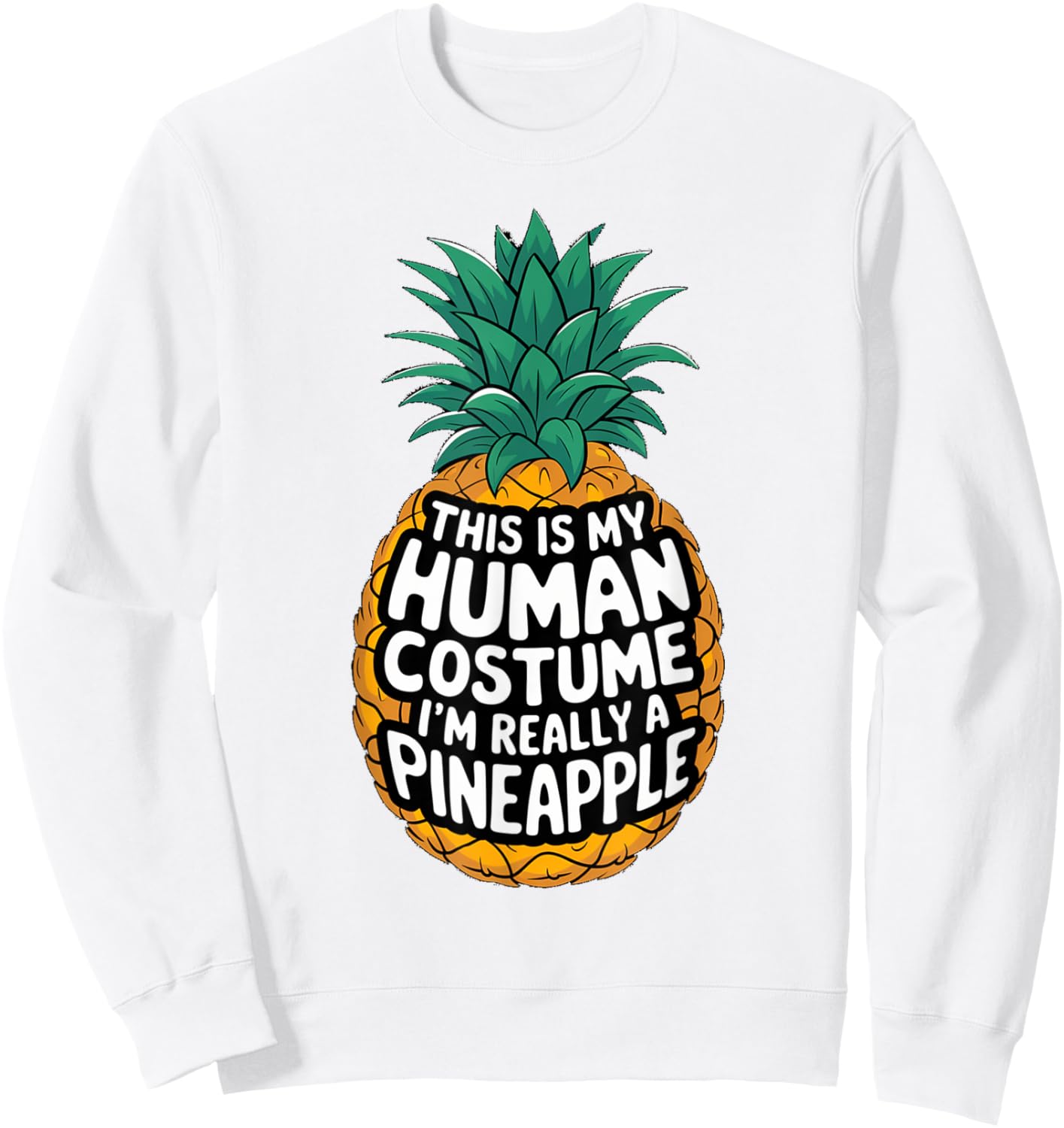 Pineapple Halloween Costume Carnival Pineapple Costume Sweatshirt - Sweatshirt | White