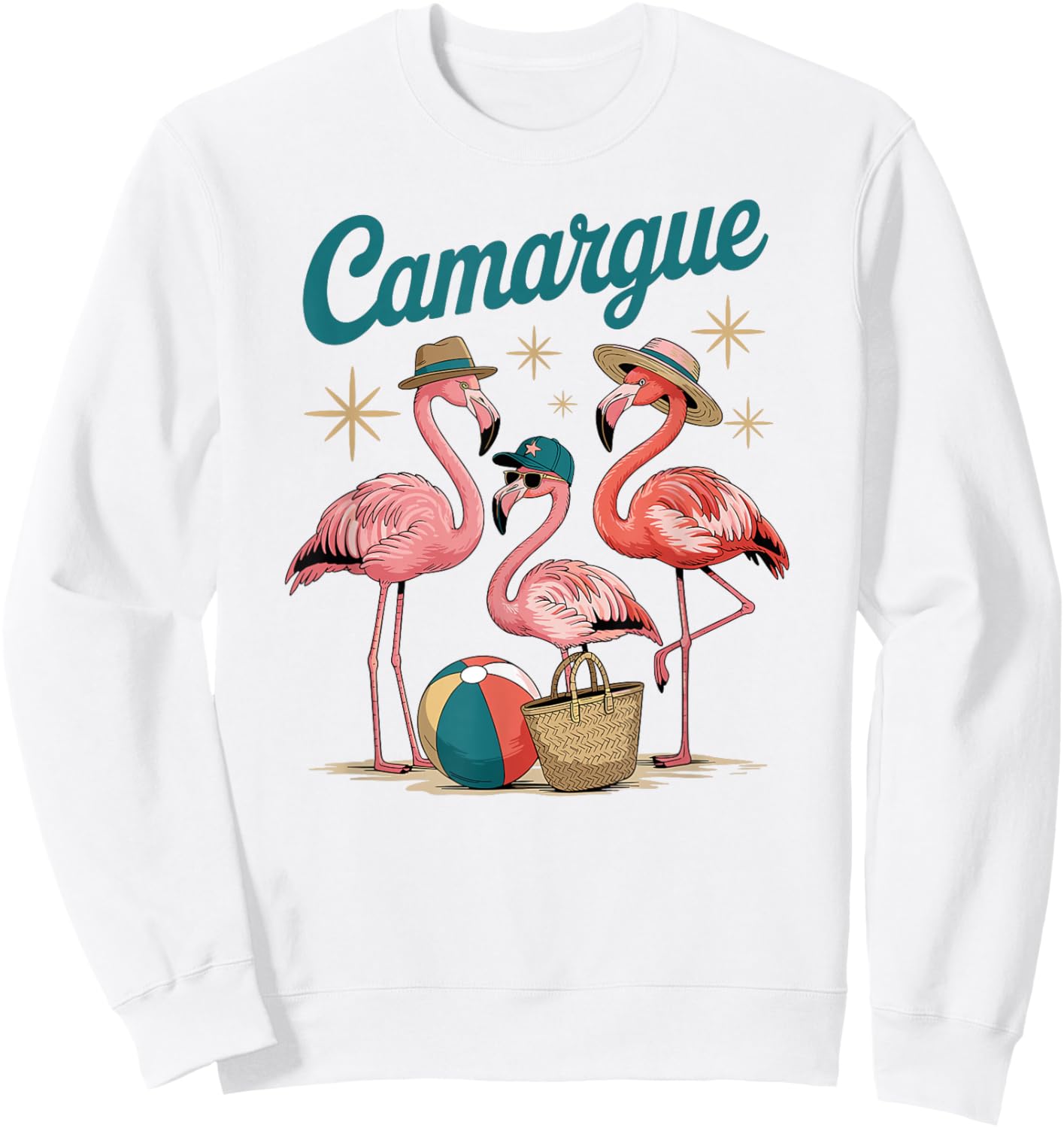 Summer holidays Flamingo in Camargue, A French Adventure Sweatshirt - Sweatshirt | White