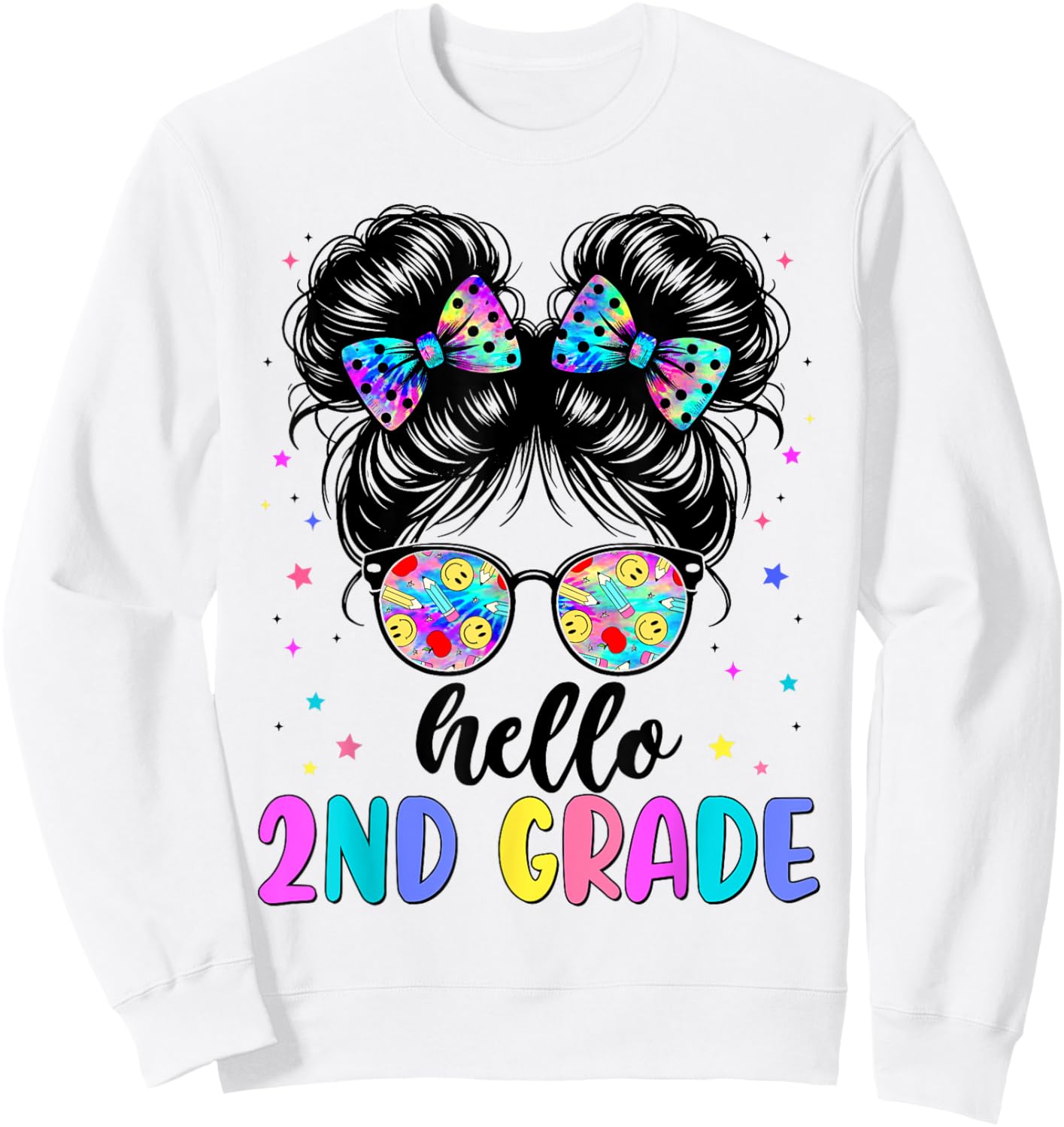 Hello 2nd Grade Shirt Girls Second Grade 1st Day of School Sweatshirt - Sweatshirt | White