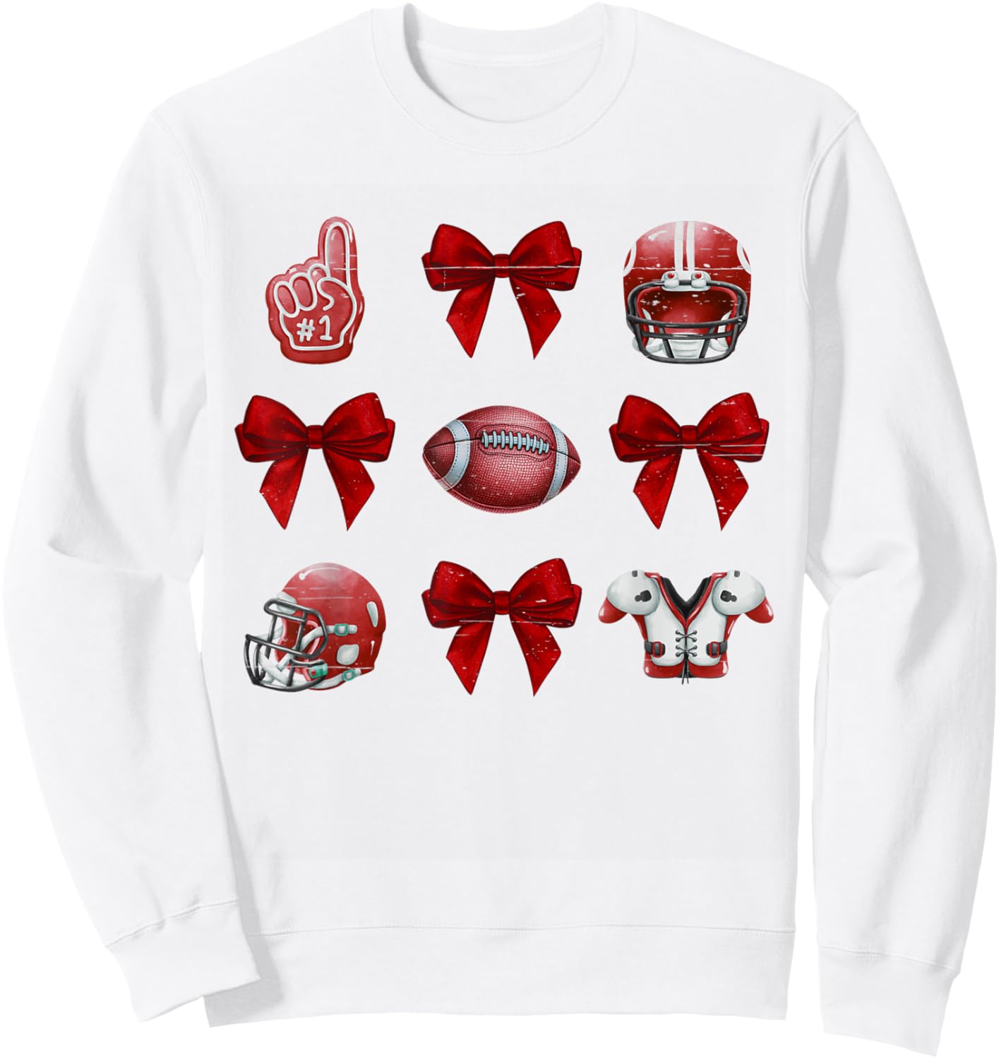 Vintage Coquette Bow Game Day American Football Player Coach Sweatshirt - Sweatshirt | White