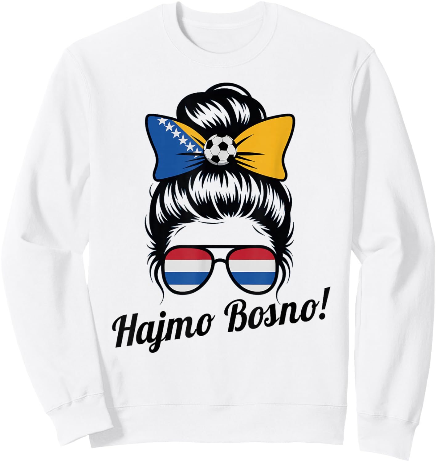 National Bosnian Girl Bosnia Herzegovina Match Favorite Game Sweatshirt - Sweatshirt | White