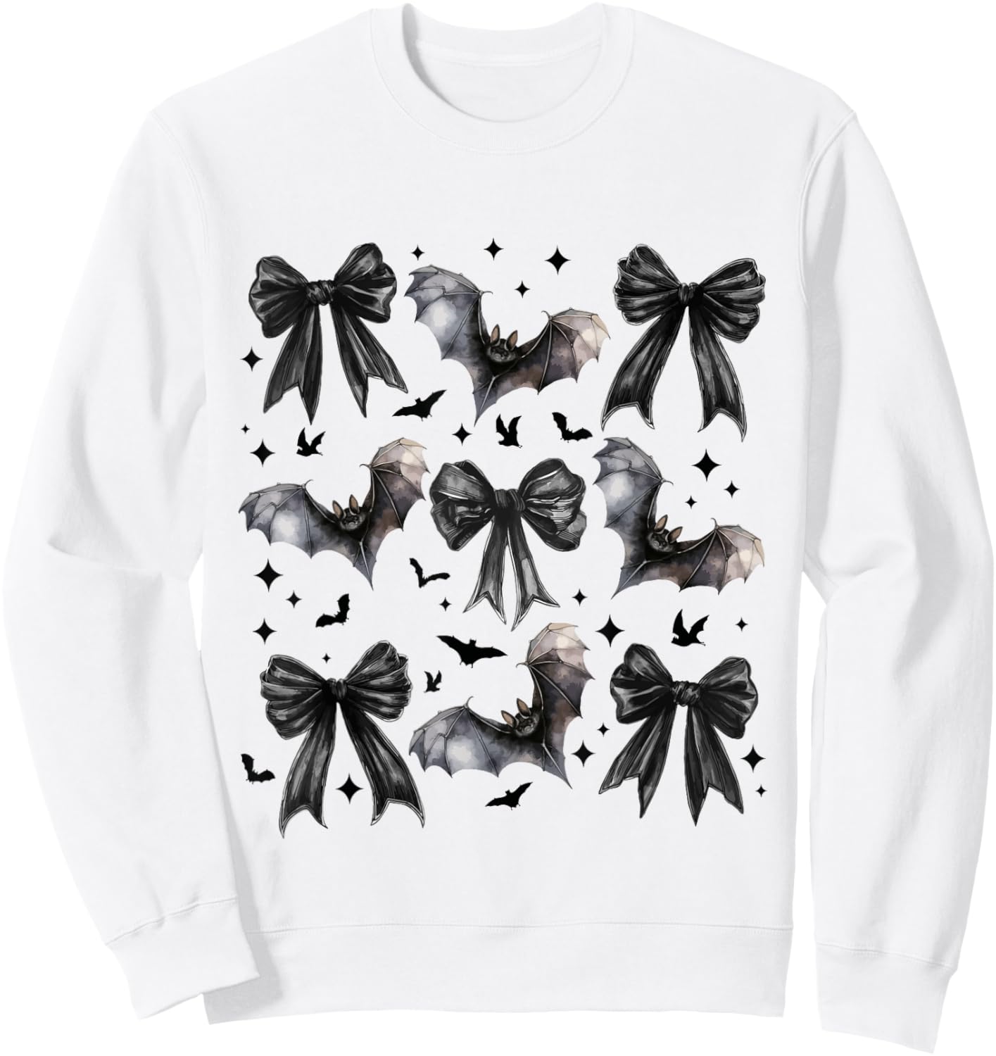Halloween Bat Coquette Bow Halloween Bat Coquette Bows Women Sweatshirt - Sweatshirt | White