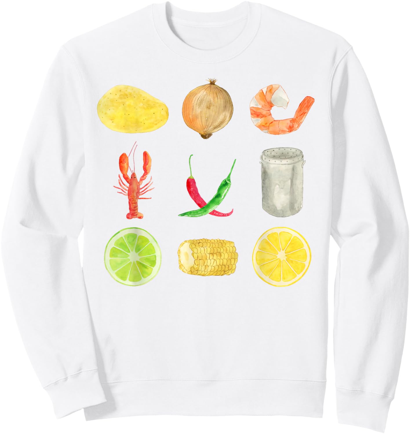 Cute Crawfish Low Country Boil y2k Clean Girly Aesthetic Sweatshirt - Sweatshirt | White