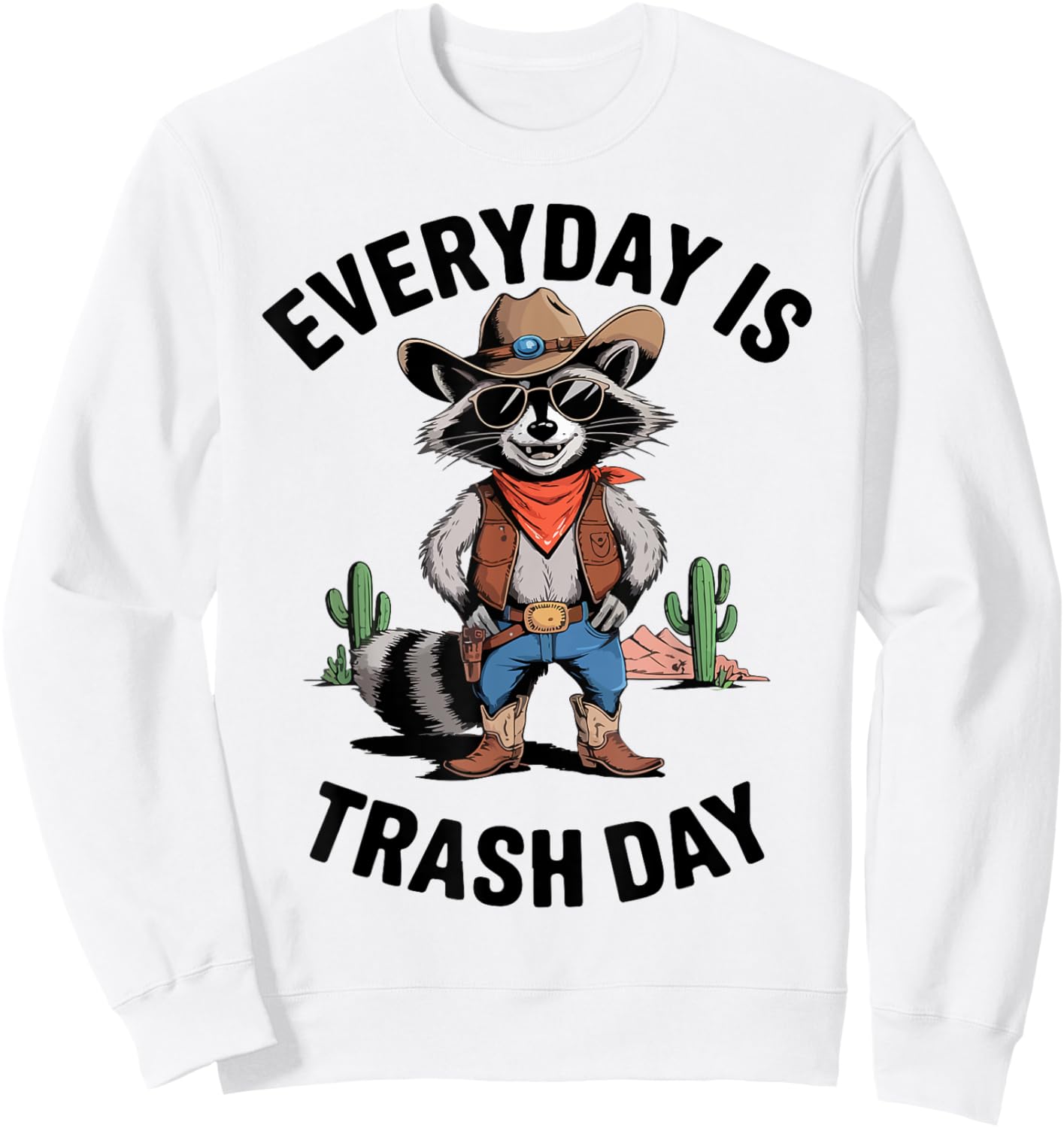Everyday Is Trash Day Funny Raccoon Racing Car Toddler Boy Sweatshirt - Sweatshirt | White