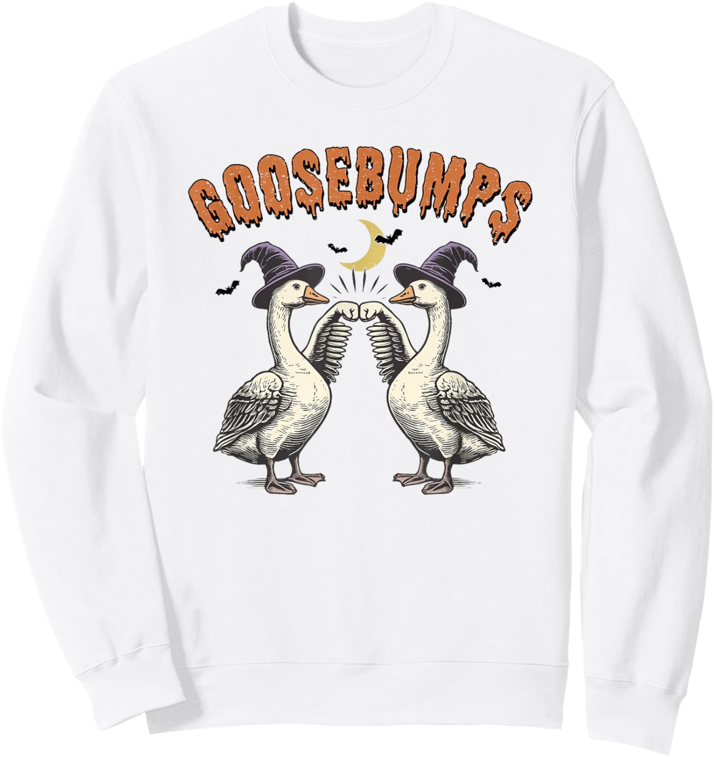 Goosebumps Halloween, Funny Goose Lover, Goose Halloween Sweatshirt - Sweatshirt | White