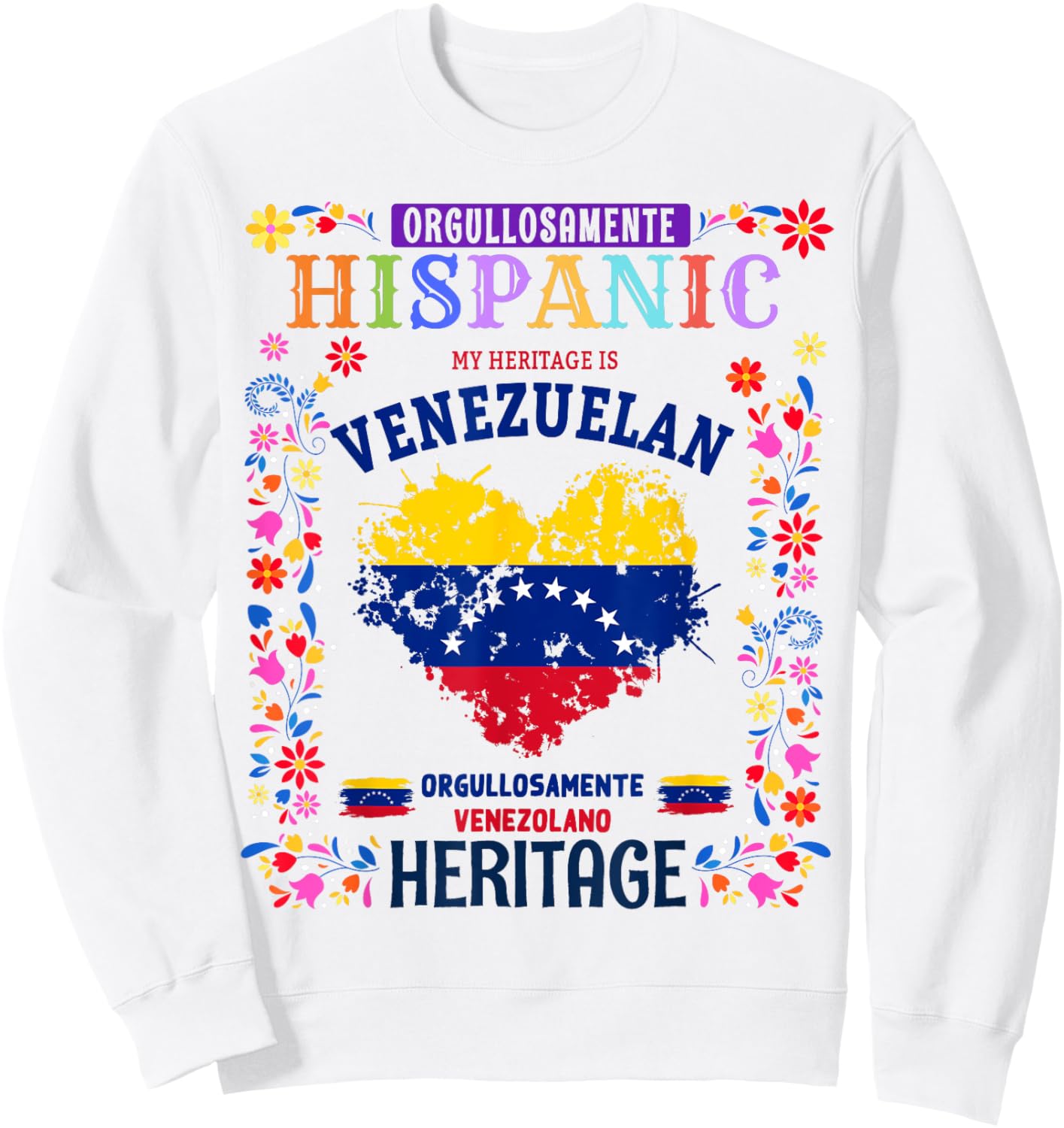 Venezuelan Flag Idea For Kids & Venezuela Latin Heritage Sweatshirt - Sweatshirt | White