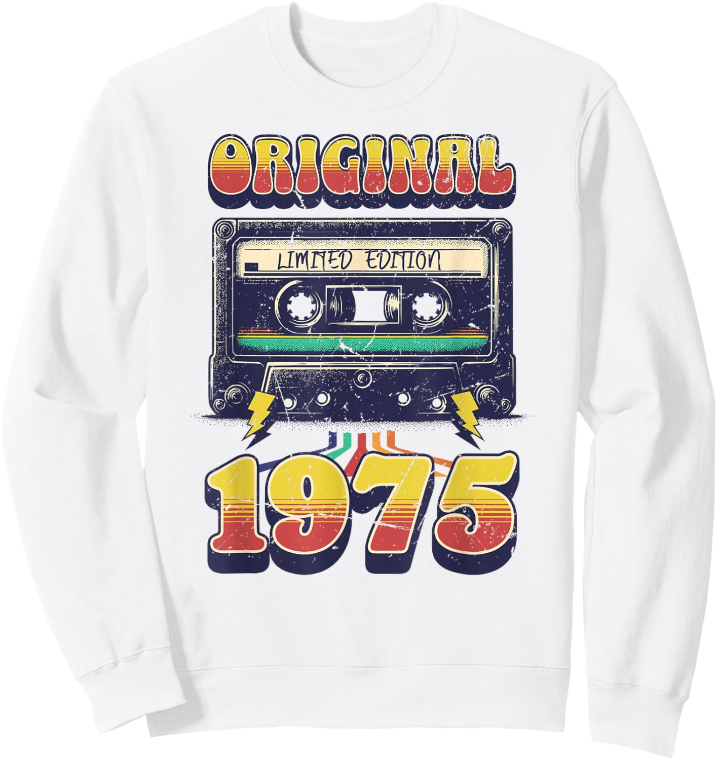 50th Birthday Retro Vintage 1975 Men Women Sweatshirt - Sweatshirt | White