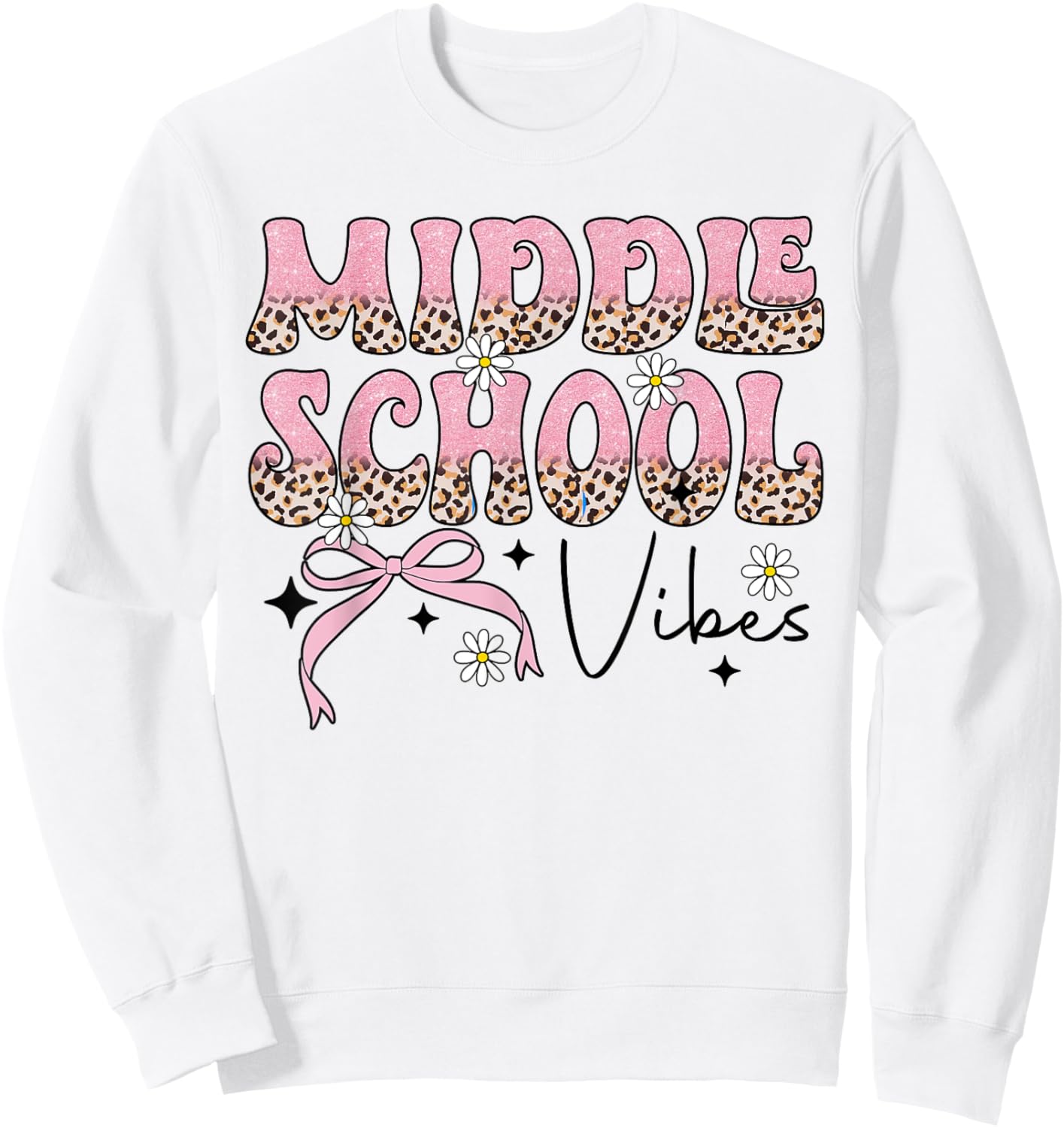 Retro Coquette Middle School Vibes Teacher Teen Boys Girls Sweatshirt - Sweatshirt | White