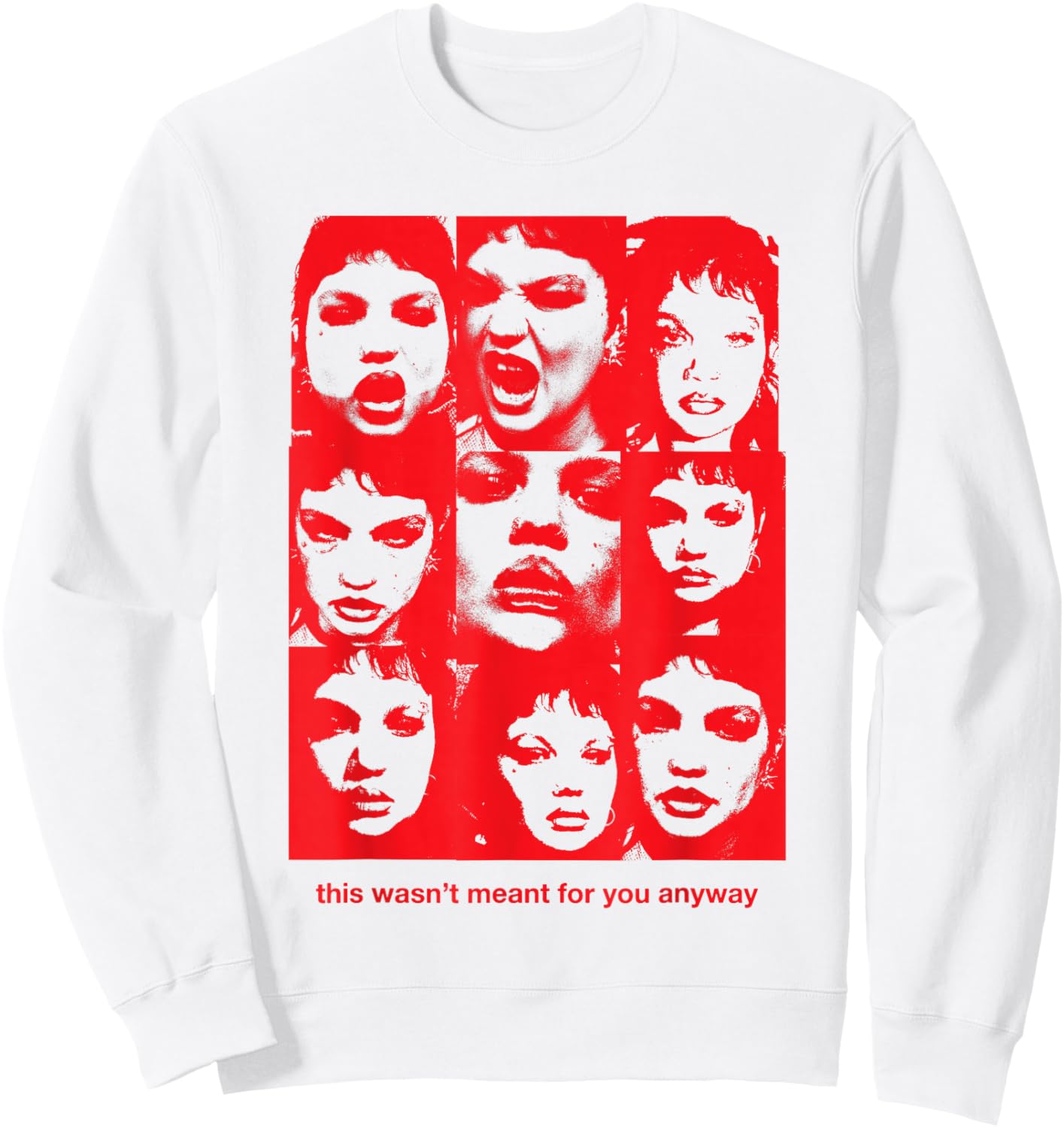 Official Lola Young Red Photo Grid Sweatshirt - Sweatshirt | White
