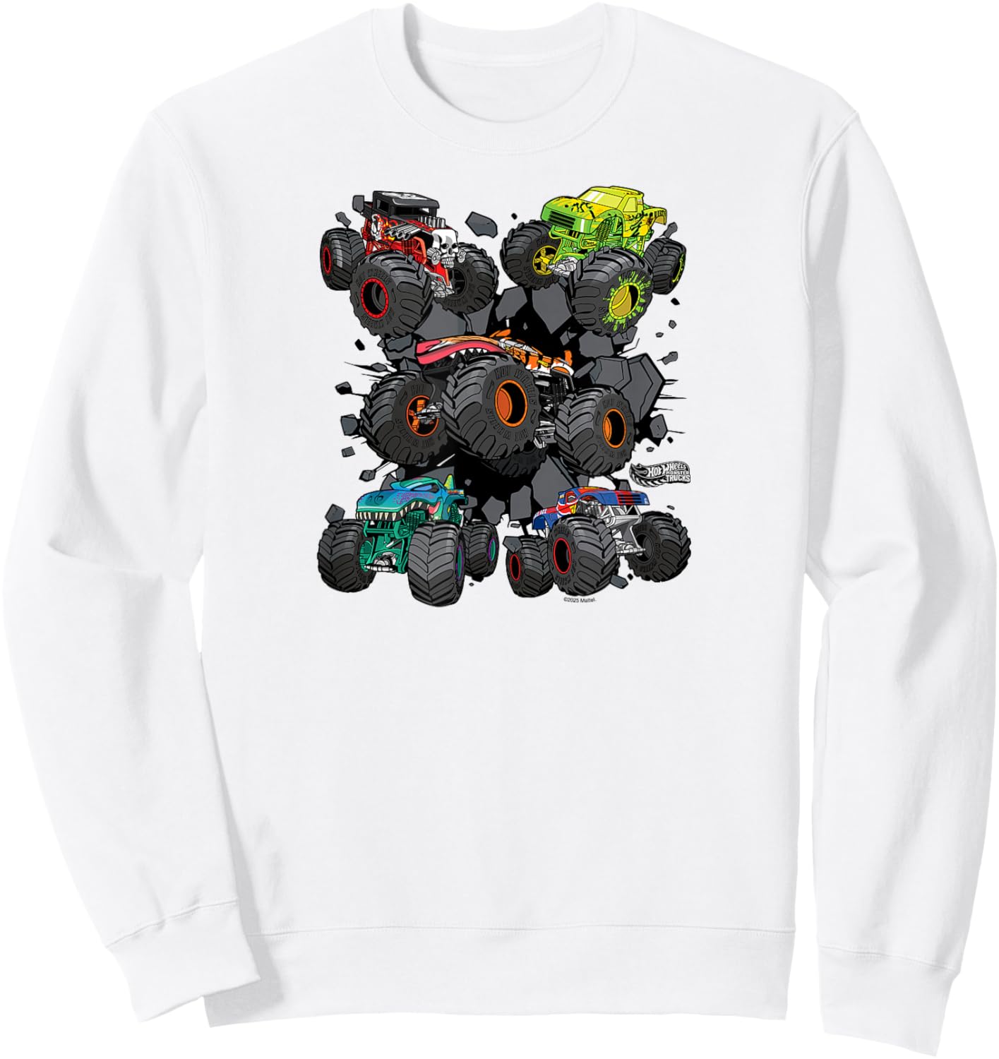 Hot Wheels Monster Trucks Road Bike Sweatshirt - Sweatshirt | White